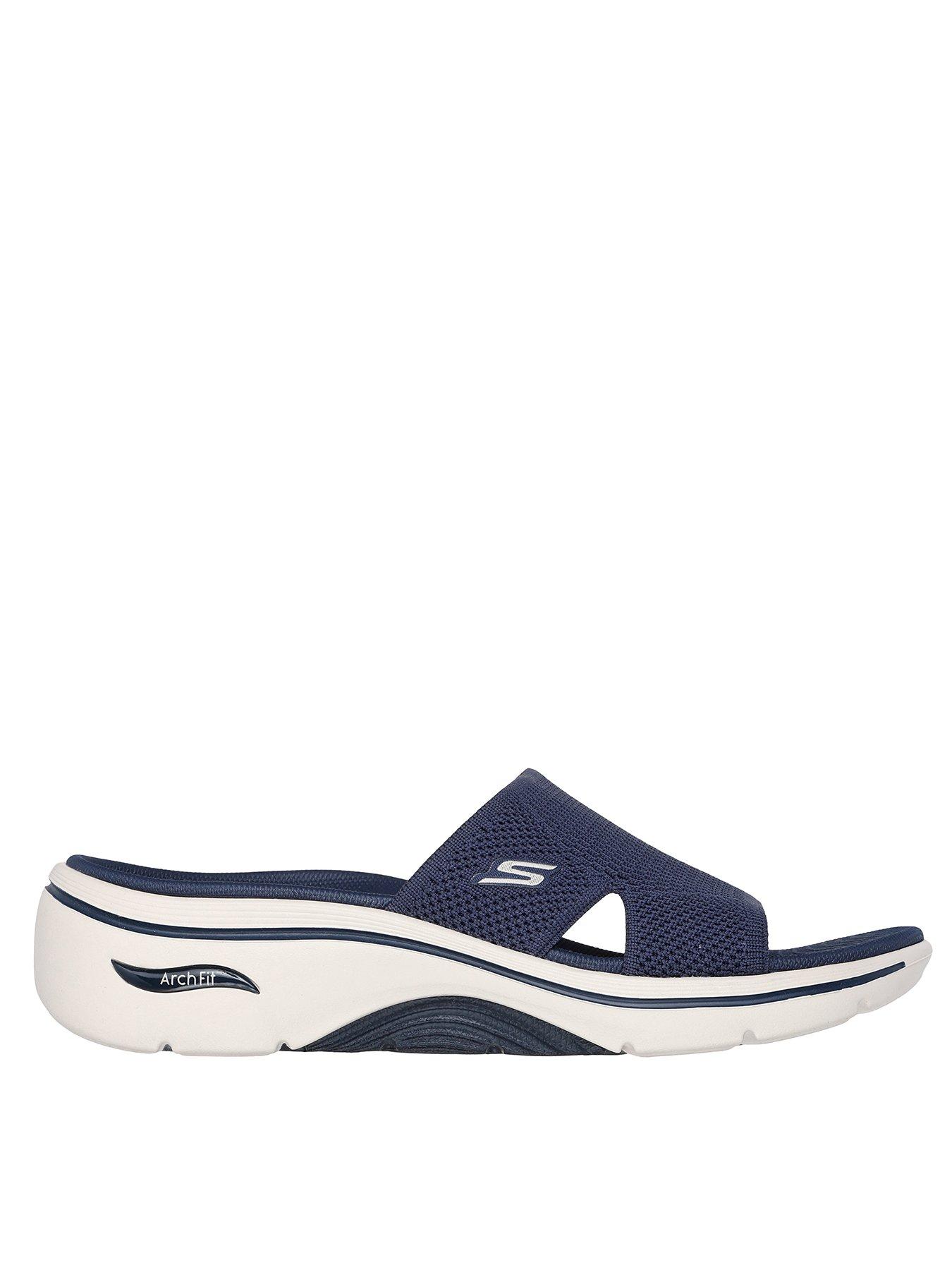 skechers-go-walk-arch-fit-20-sandal-quick-dry-finished-knit-slide-w-peekaboo-detail-navy