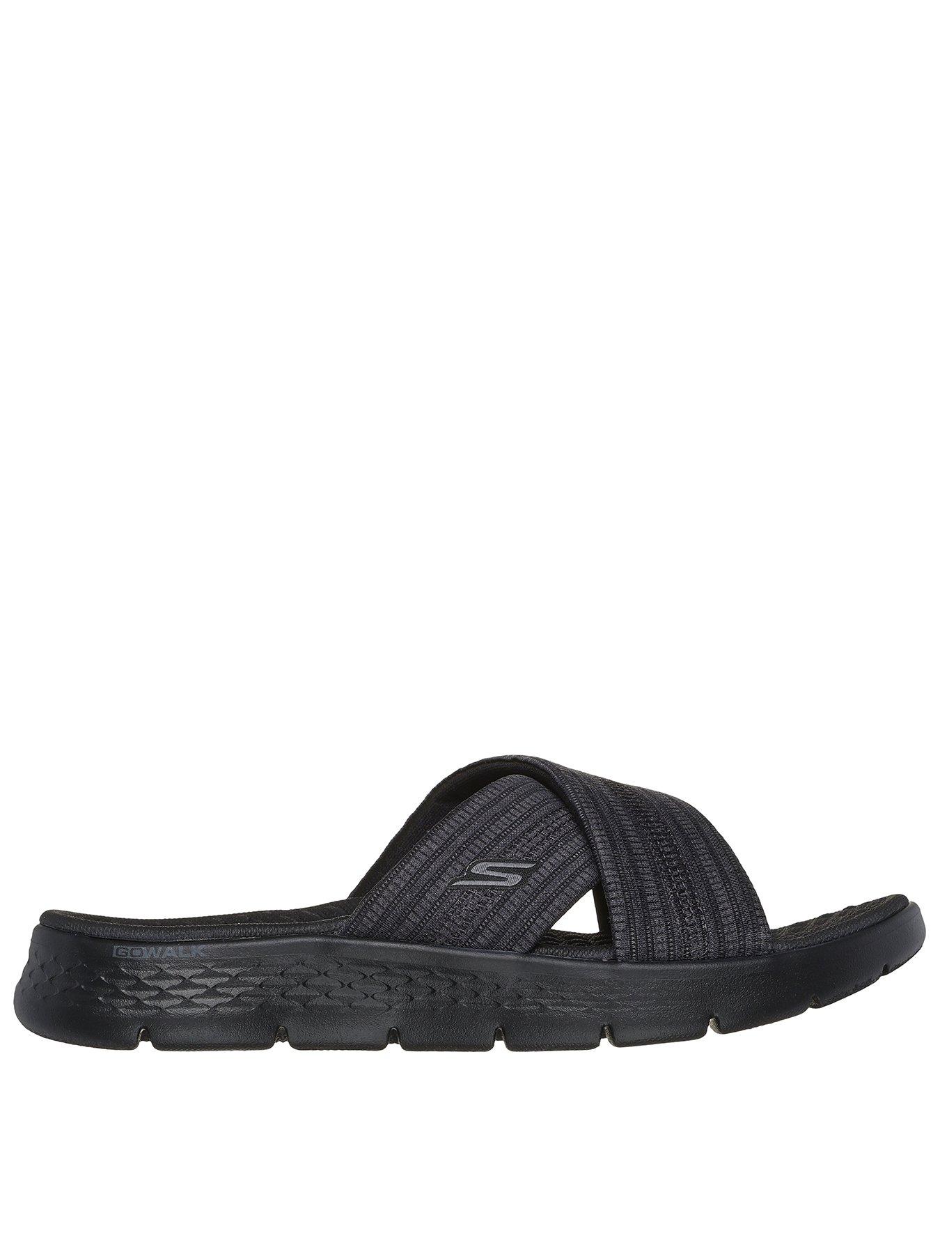 skechers-go-walk-flex-crossband-slide-black
