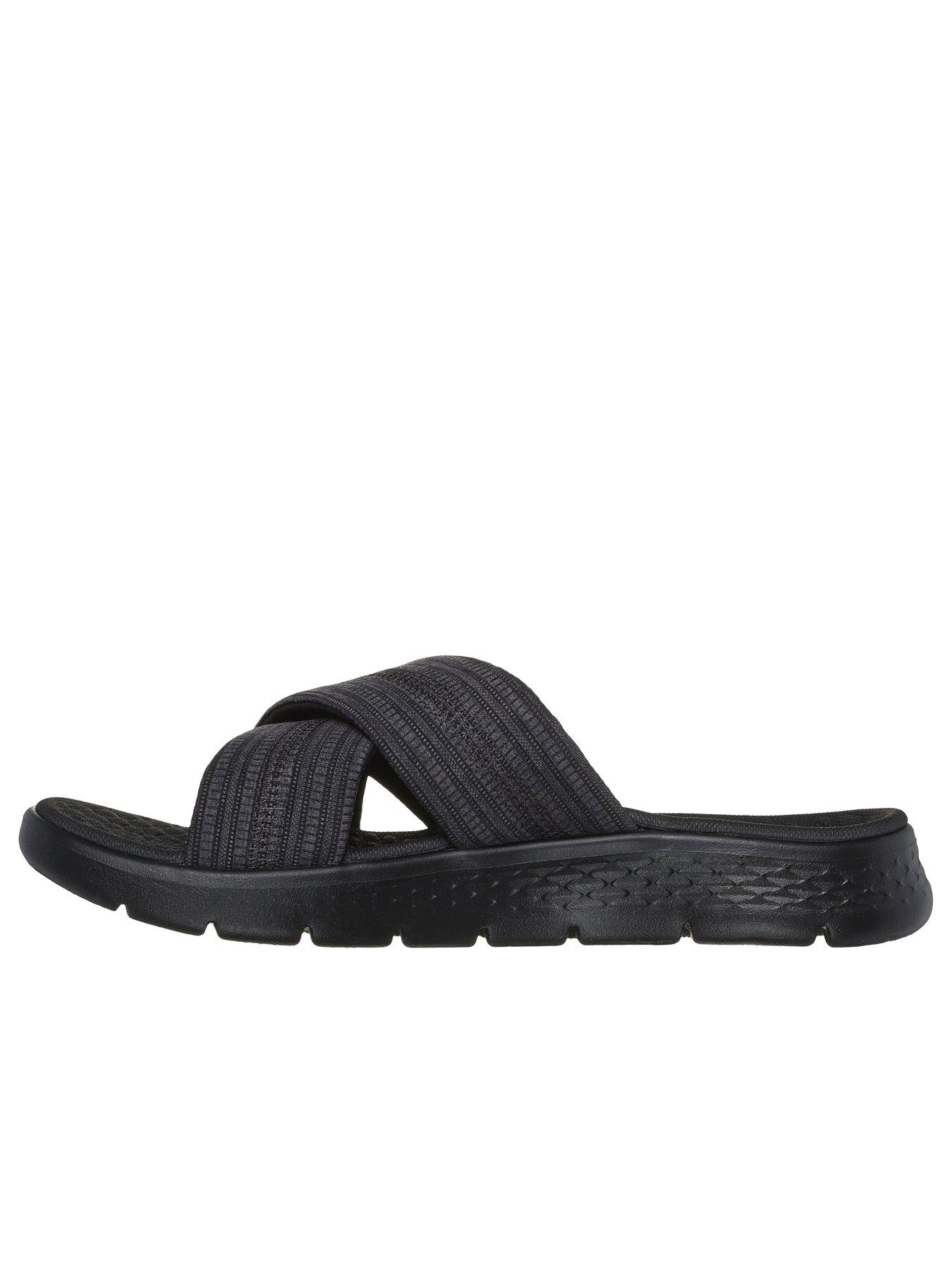  image of skechers-go-walk-flex-crossband-slide-black