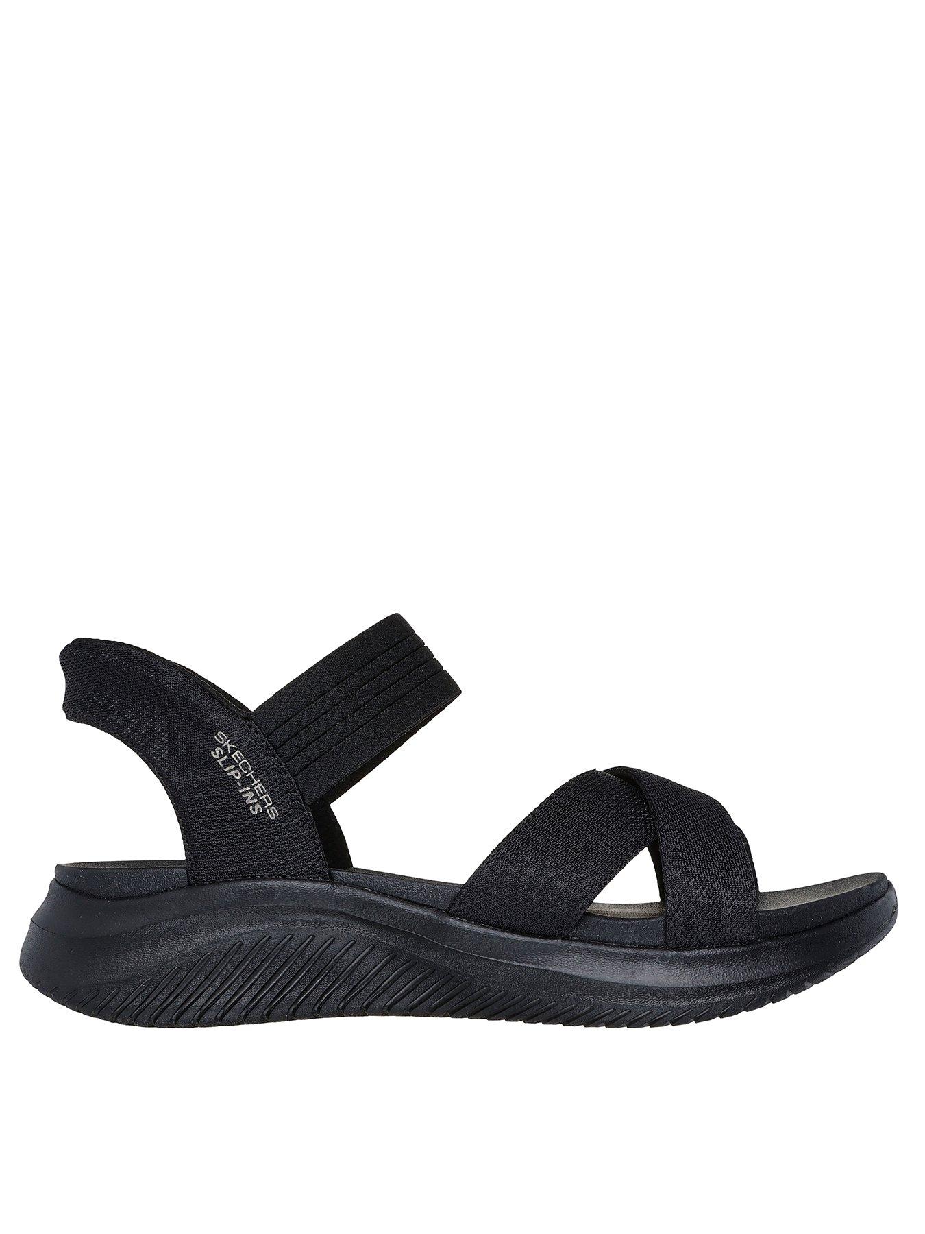 skechers-ultra-flex-30-slip-in-crossband-slingback-sandal-black