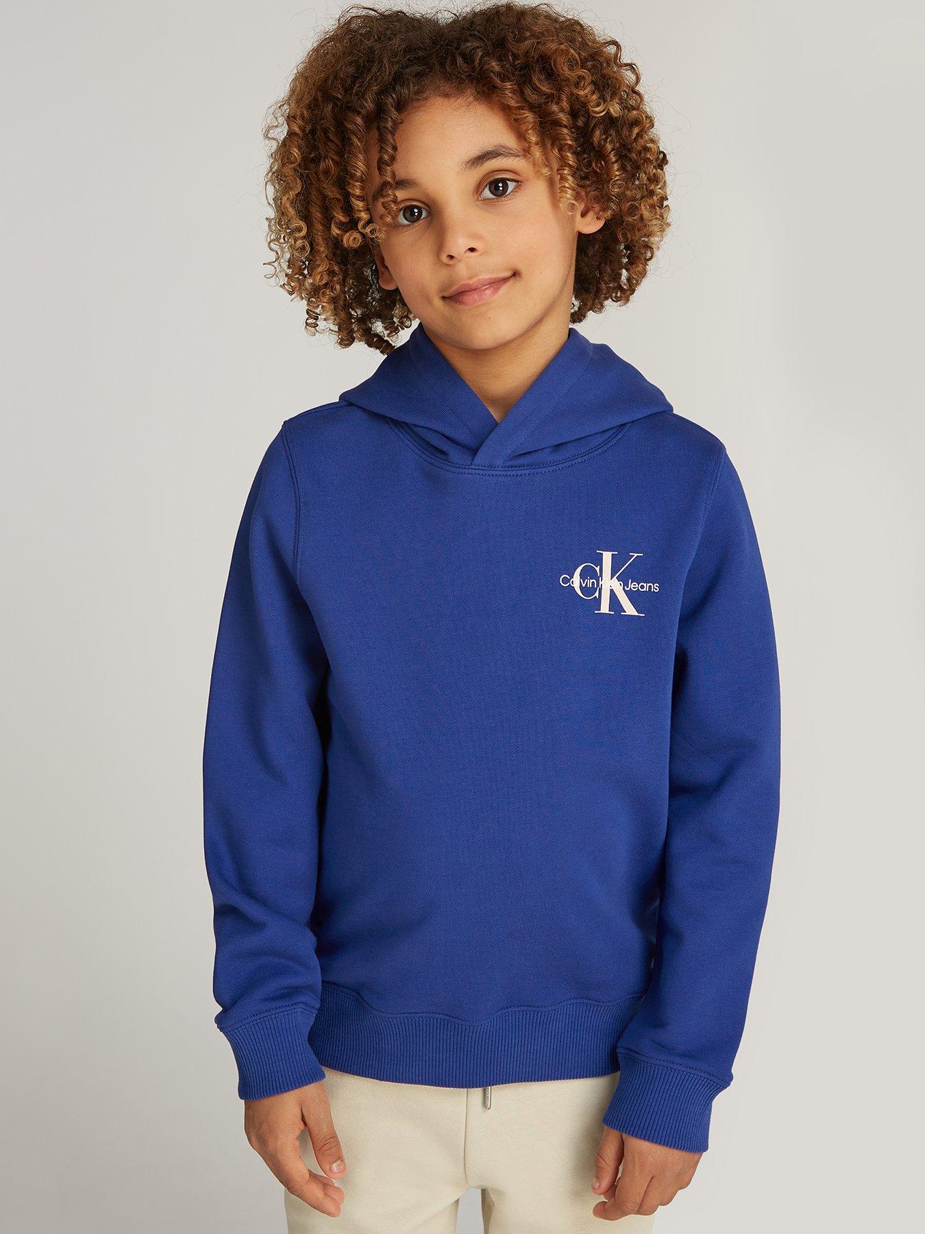 undefined Kids Small Monogram Hoodie - Blue