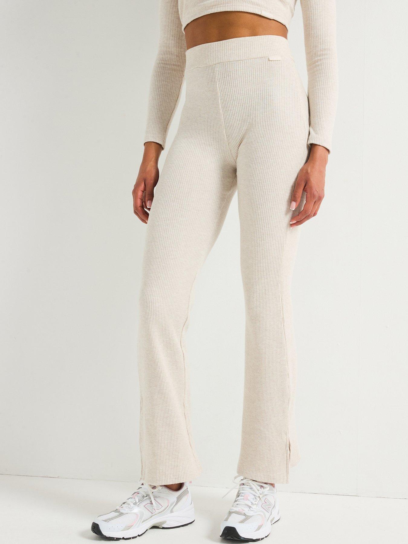 Image 1 of 6 of Gym King Women's Straight Leg Split Trouser - Beige