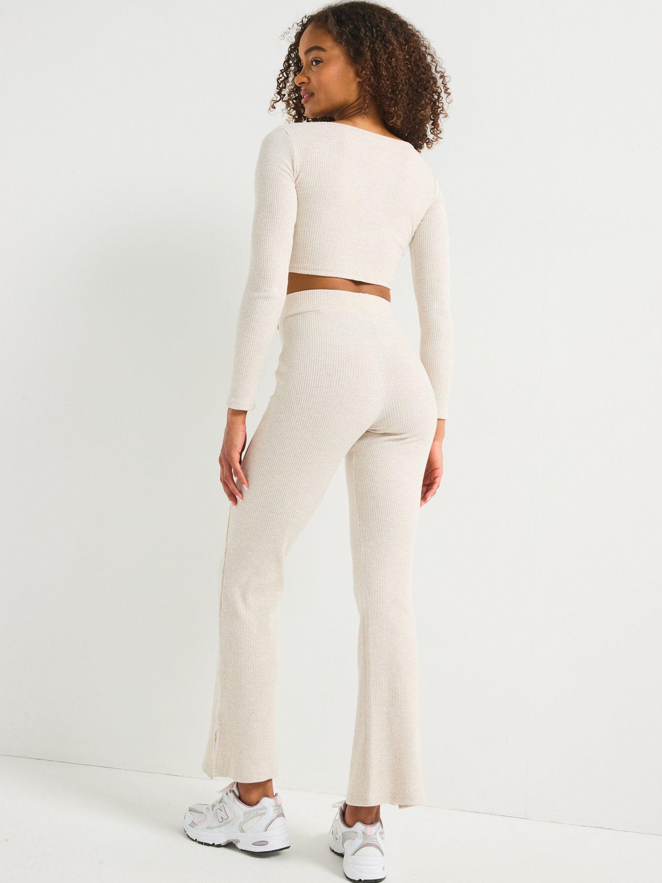 Image 2 of 6 of Gym King Women's Straight Leg Split Trouser - Beige