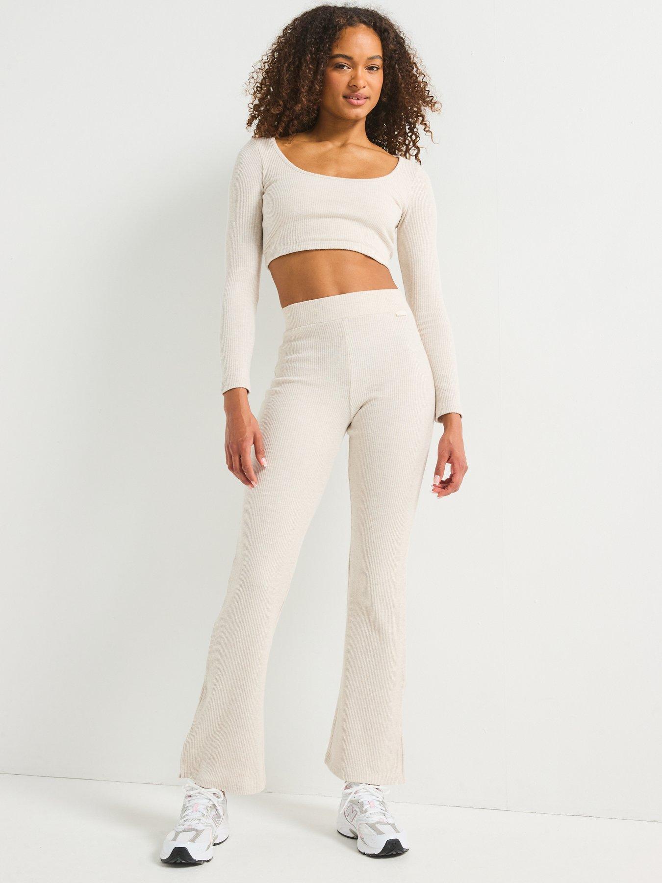 Image 3 of 6 of Gym King Women's Straight Leg Split Trouser - Beige