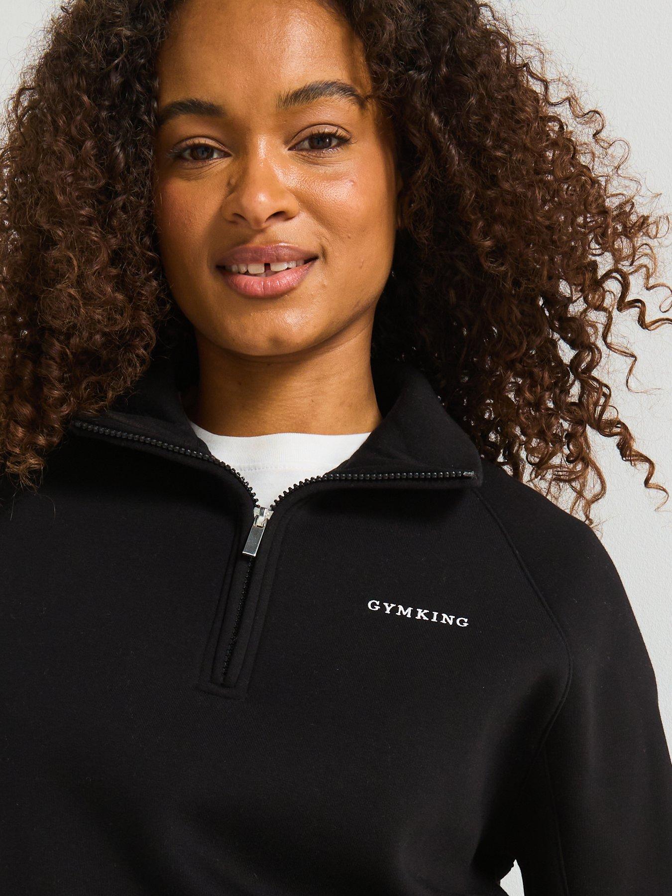  image of gym-king-womens-365-raglan-sleeve-funnel-black