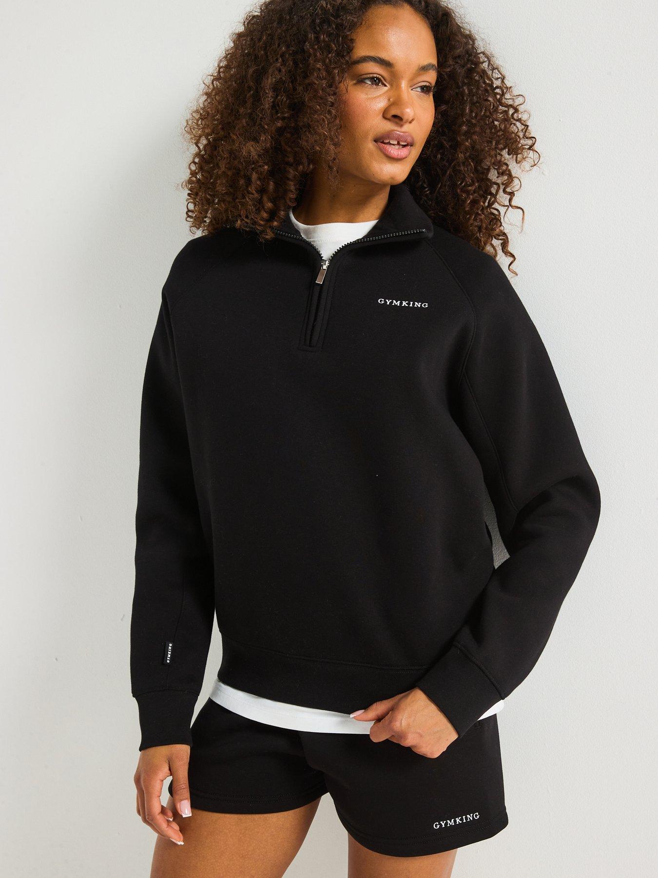  image of gym-king-womens-365-raglan-sleeve-funnel-black