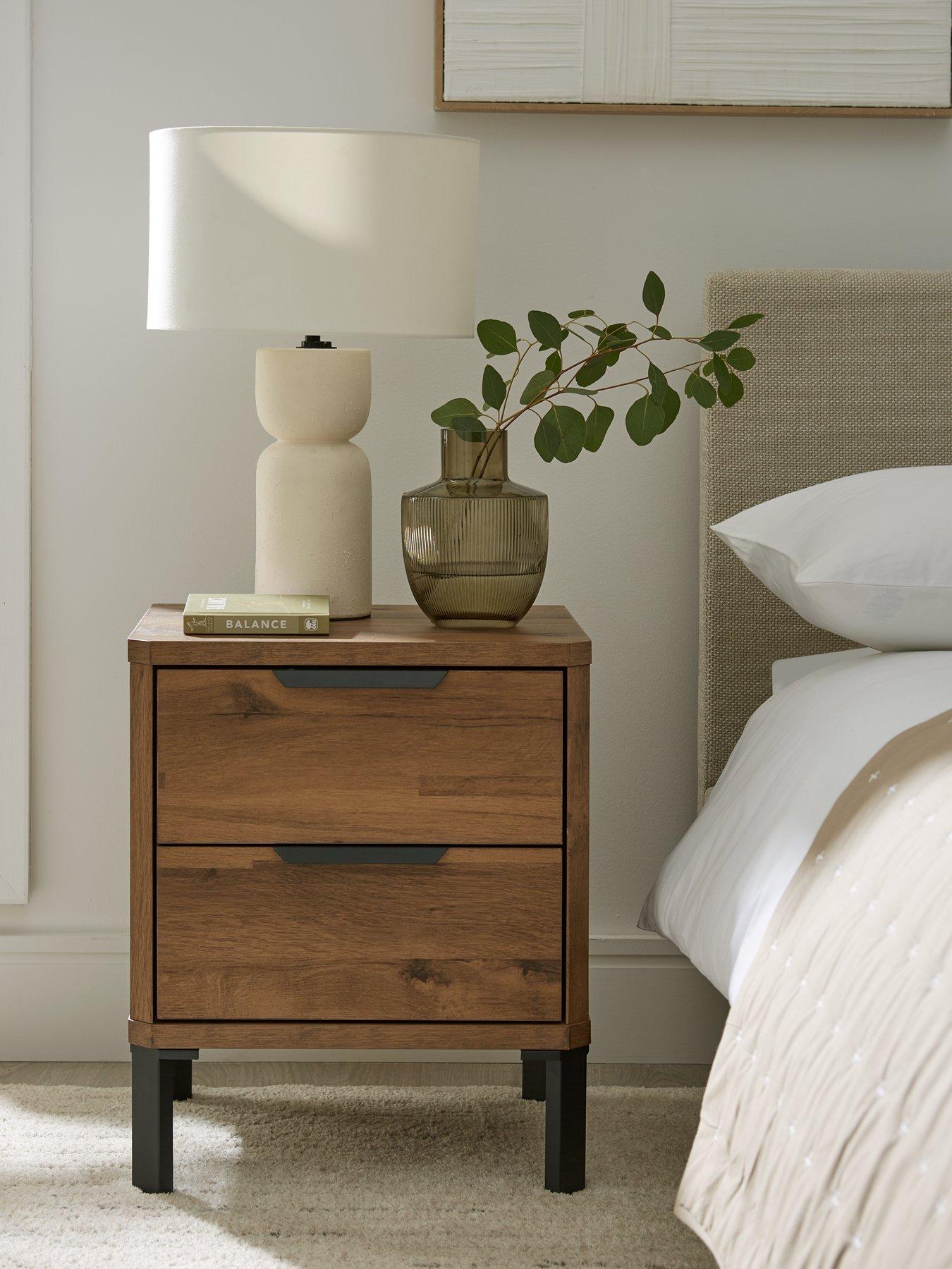 Very Home Harlem 2 Drawer Bedside Chest - Mid Oak Effect - FSC® Certified