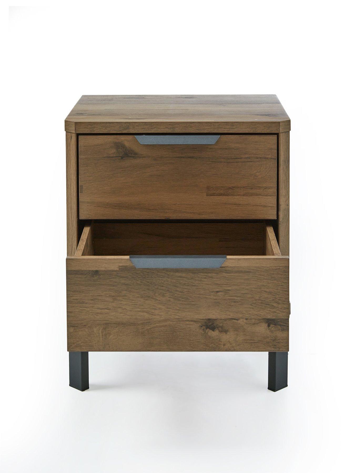 Image 4 of 7 of The Very Collection Harlem 2 Drawer Bedside Chest - Mid Oak Effect - FSC&reg; Certified