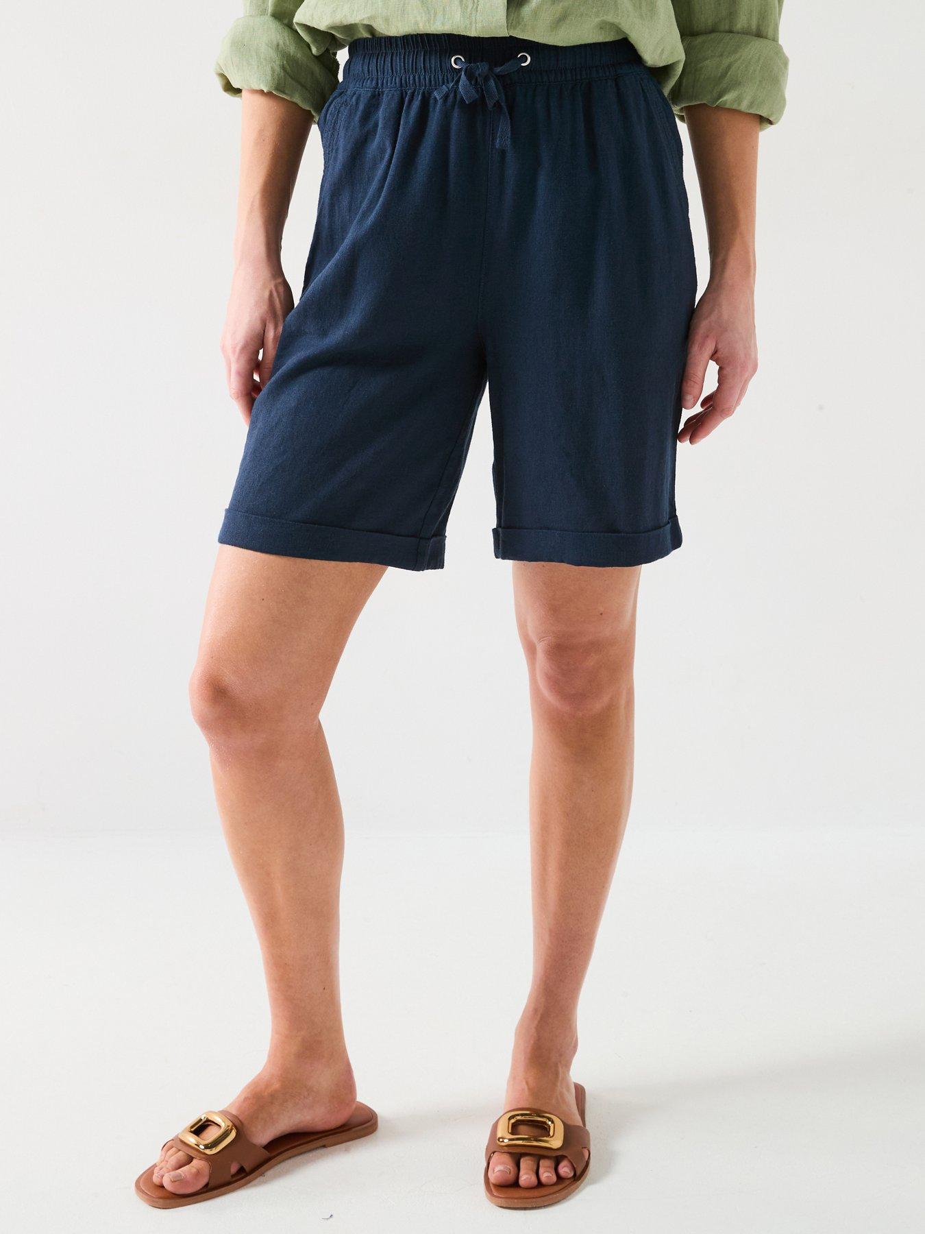 Everyday Linen Blend Shorts - Navy