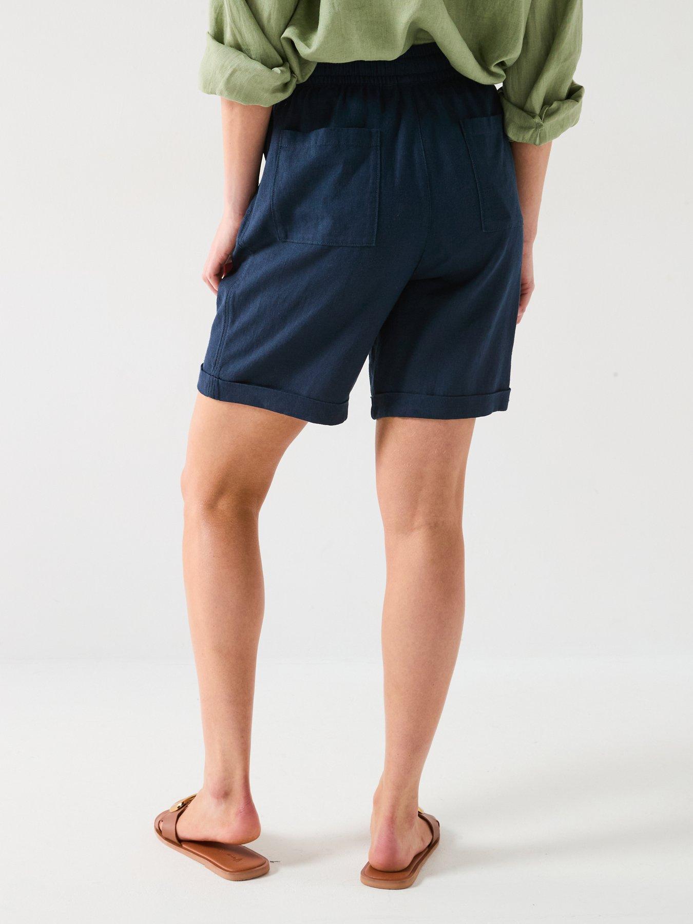 stillFront image of everyday-linen-blend-shorts-navy