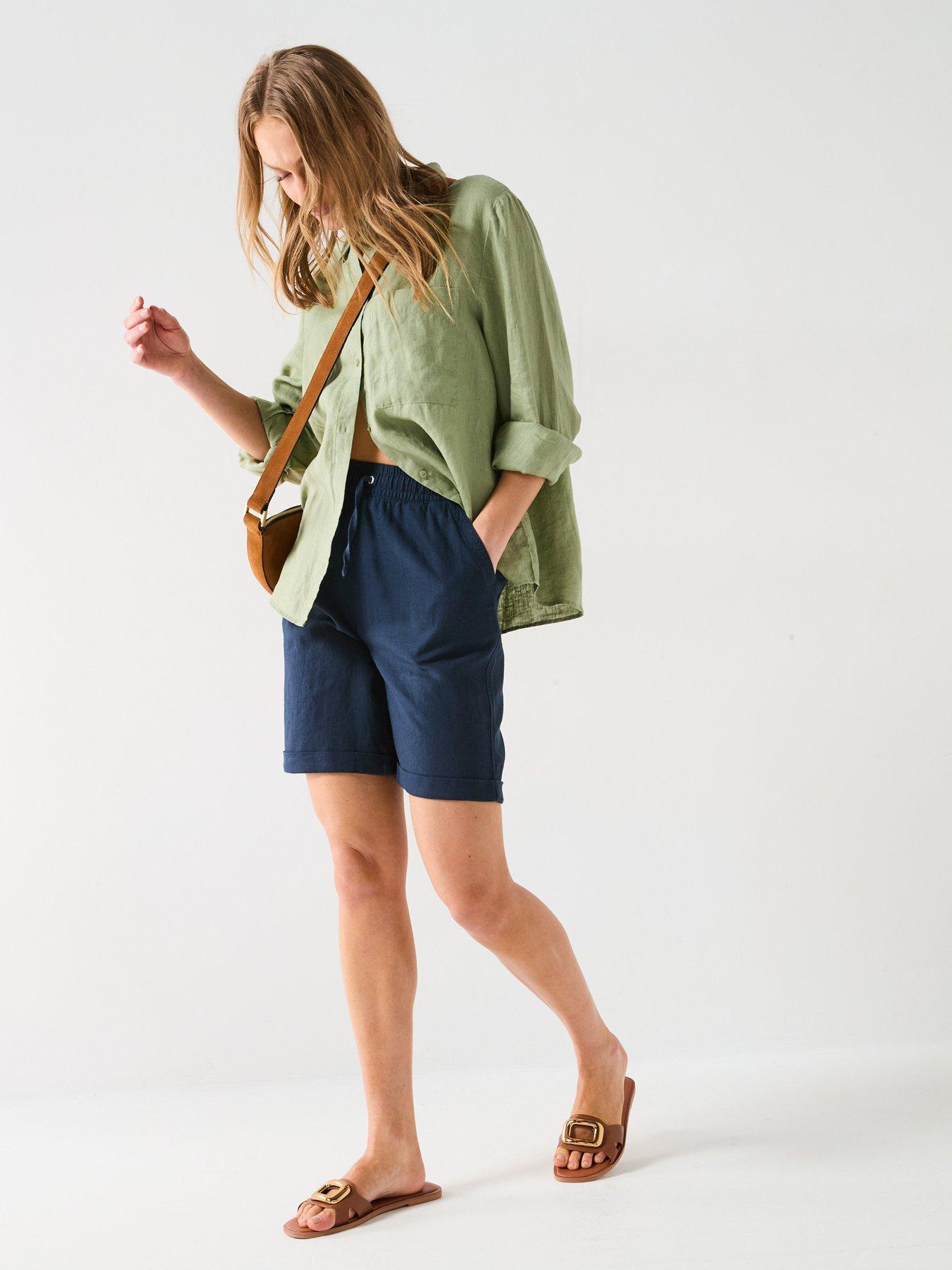  image of everyday-linen-blend-shorts-navy