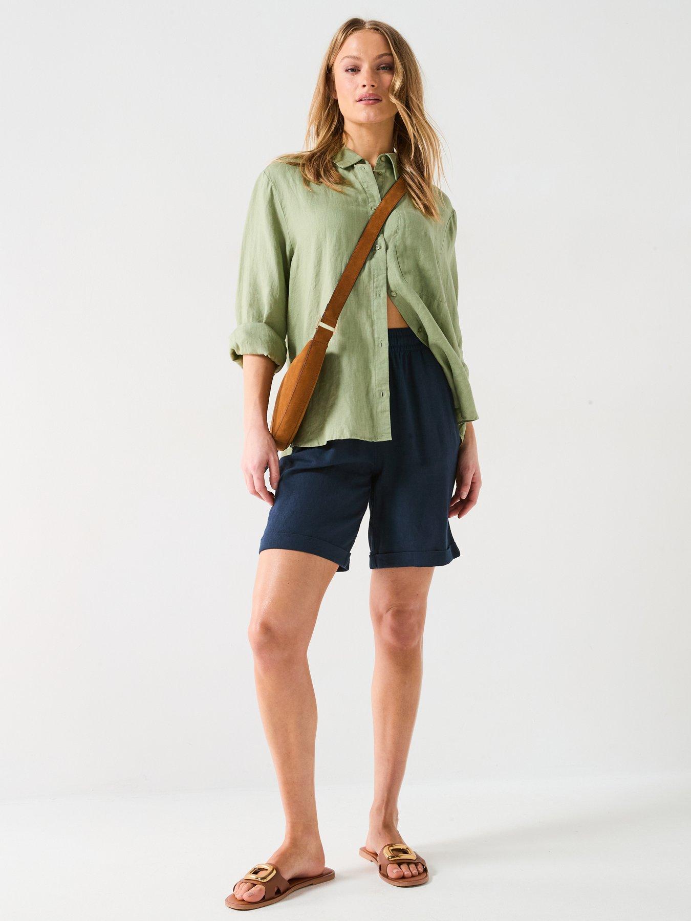  image of everyday-linen-blend-shorts-navy