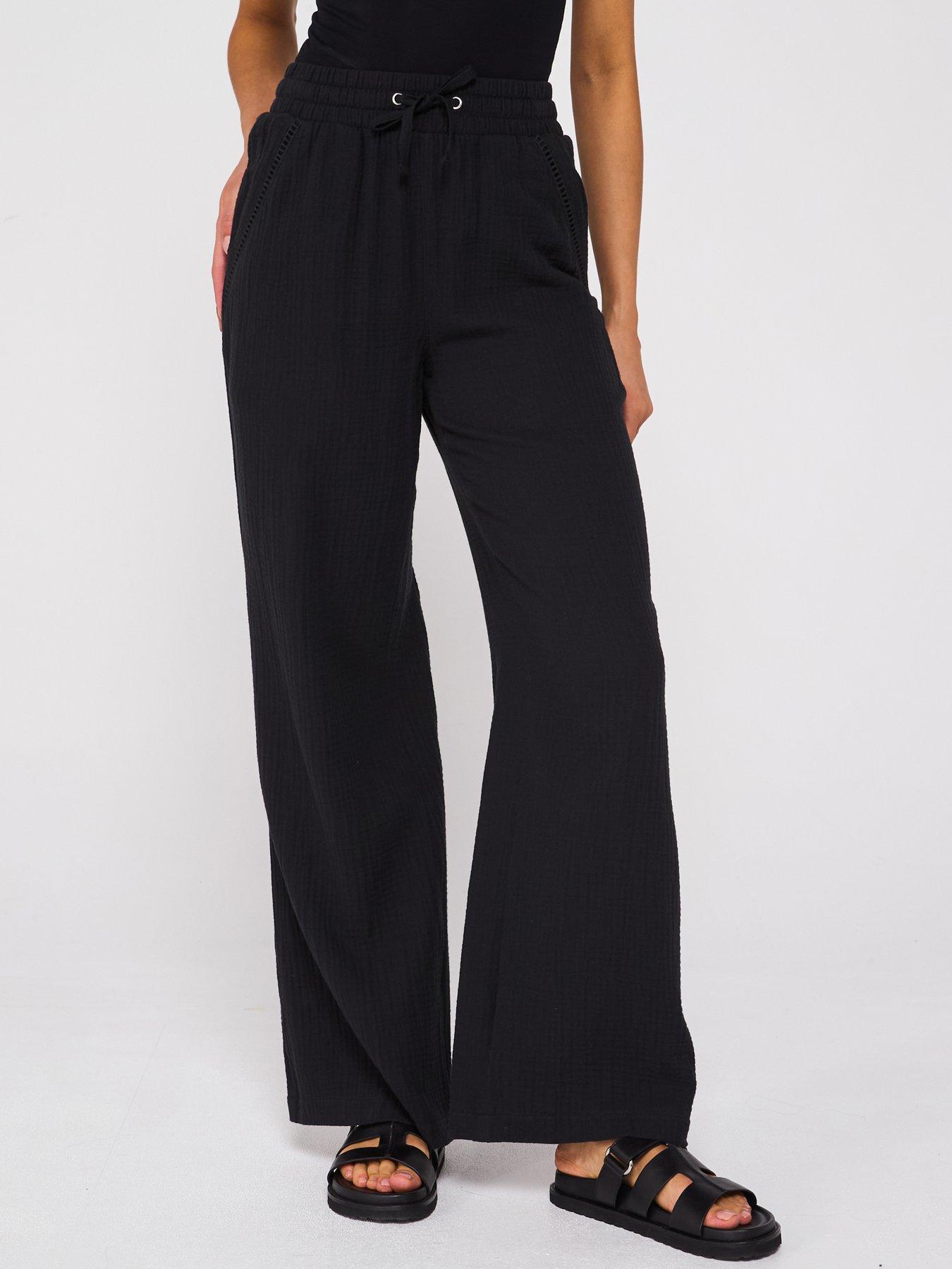  image of v-by-very-crinkle-wide-leg-trousers-black