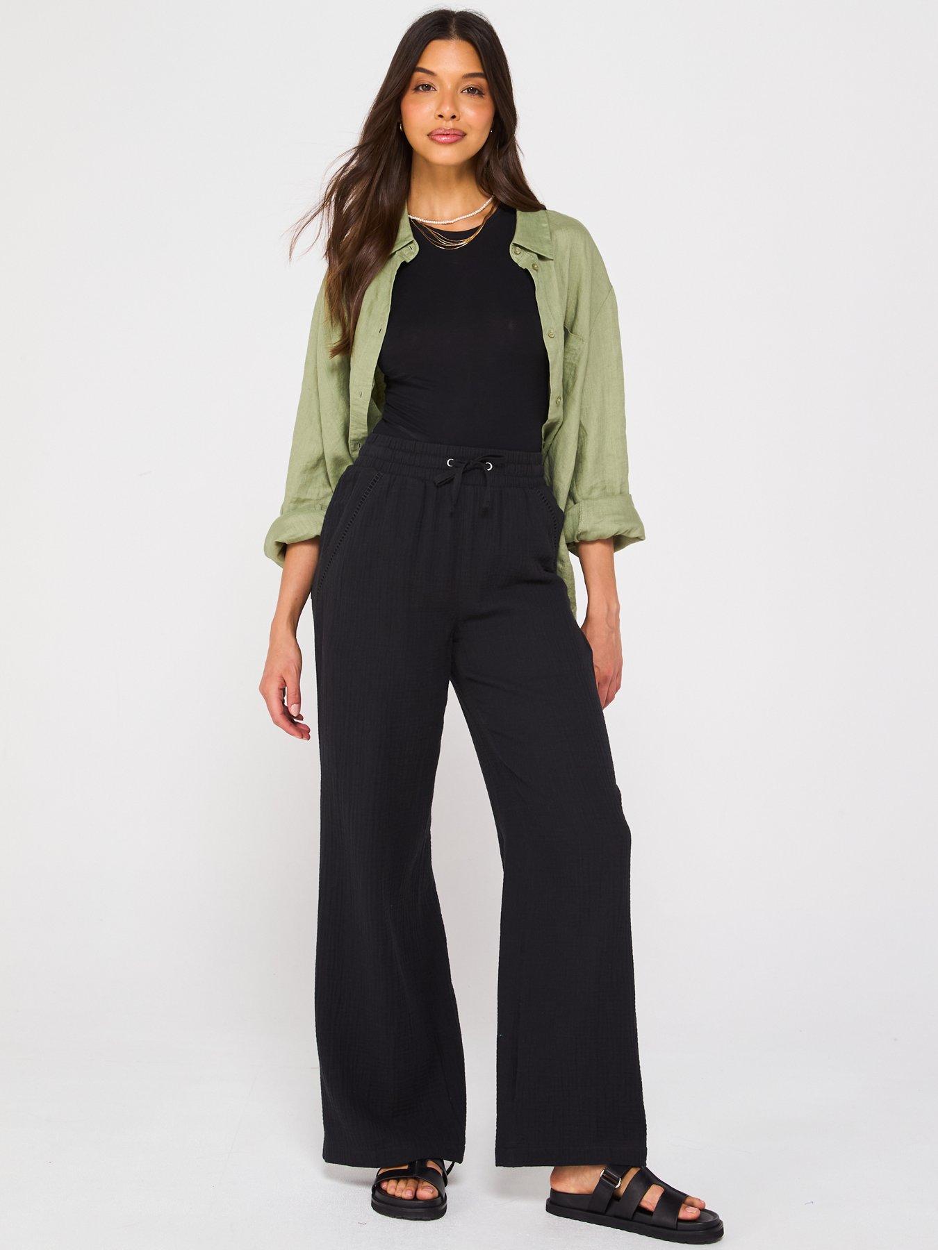  image of v-by-very-crinkle-wide-leg-trousers-black