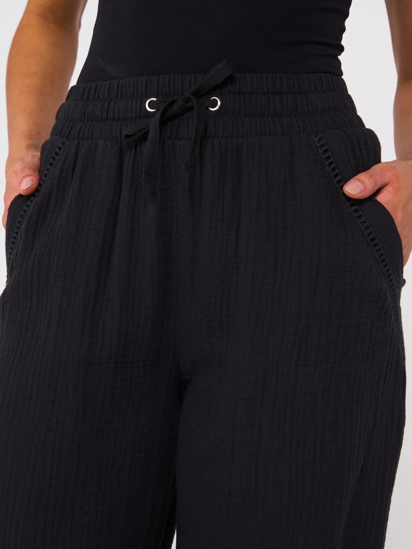 image of v-by-very-crinkle-wide-leg-trousers-black