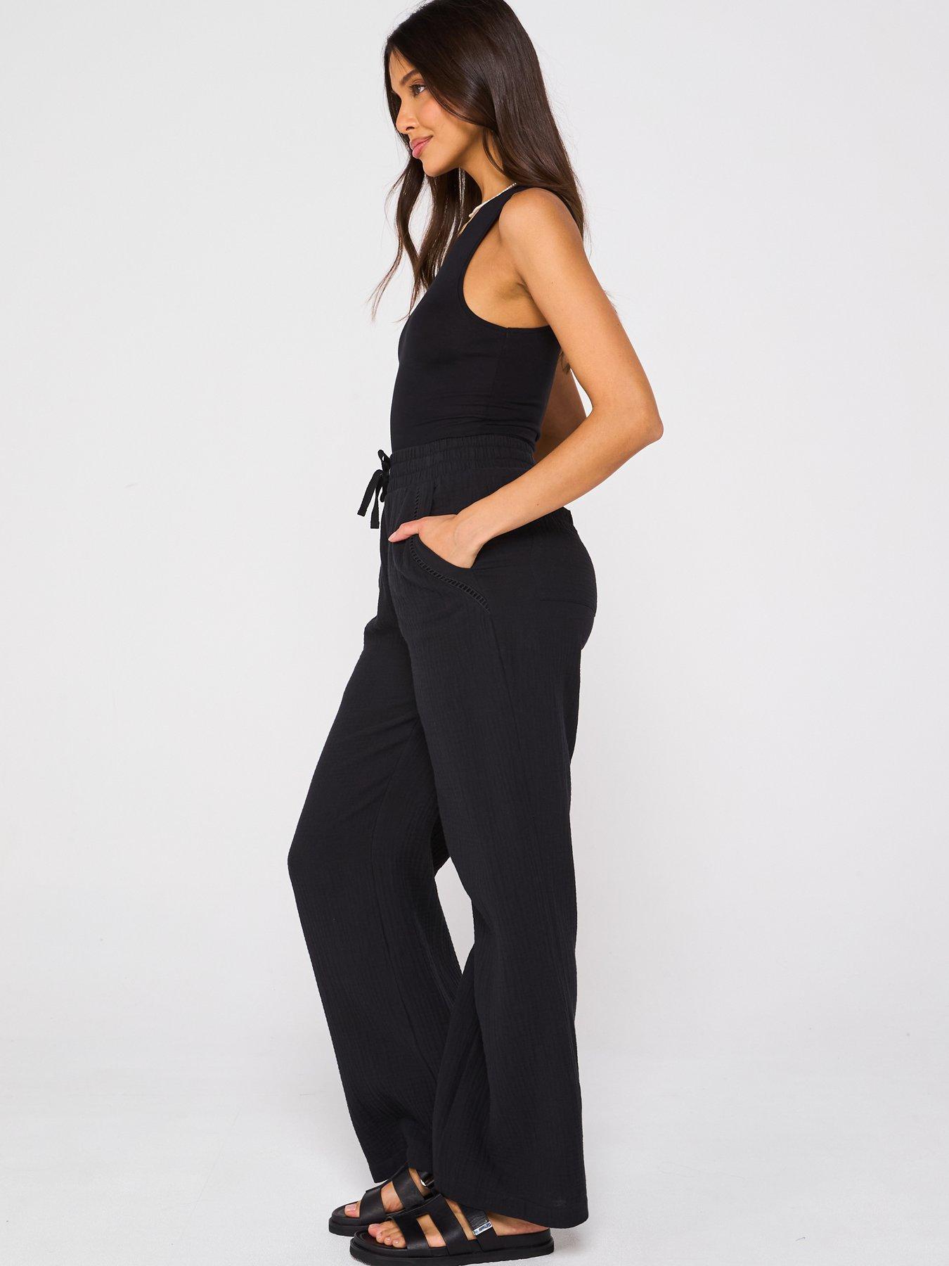  image of v-by-very-crinkle-wide-leg-trousers-black