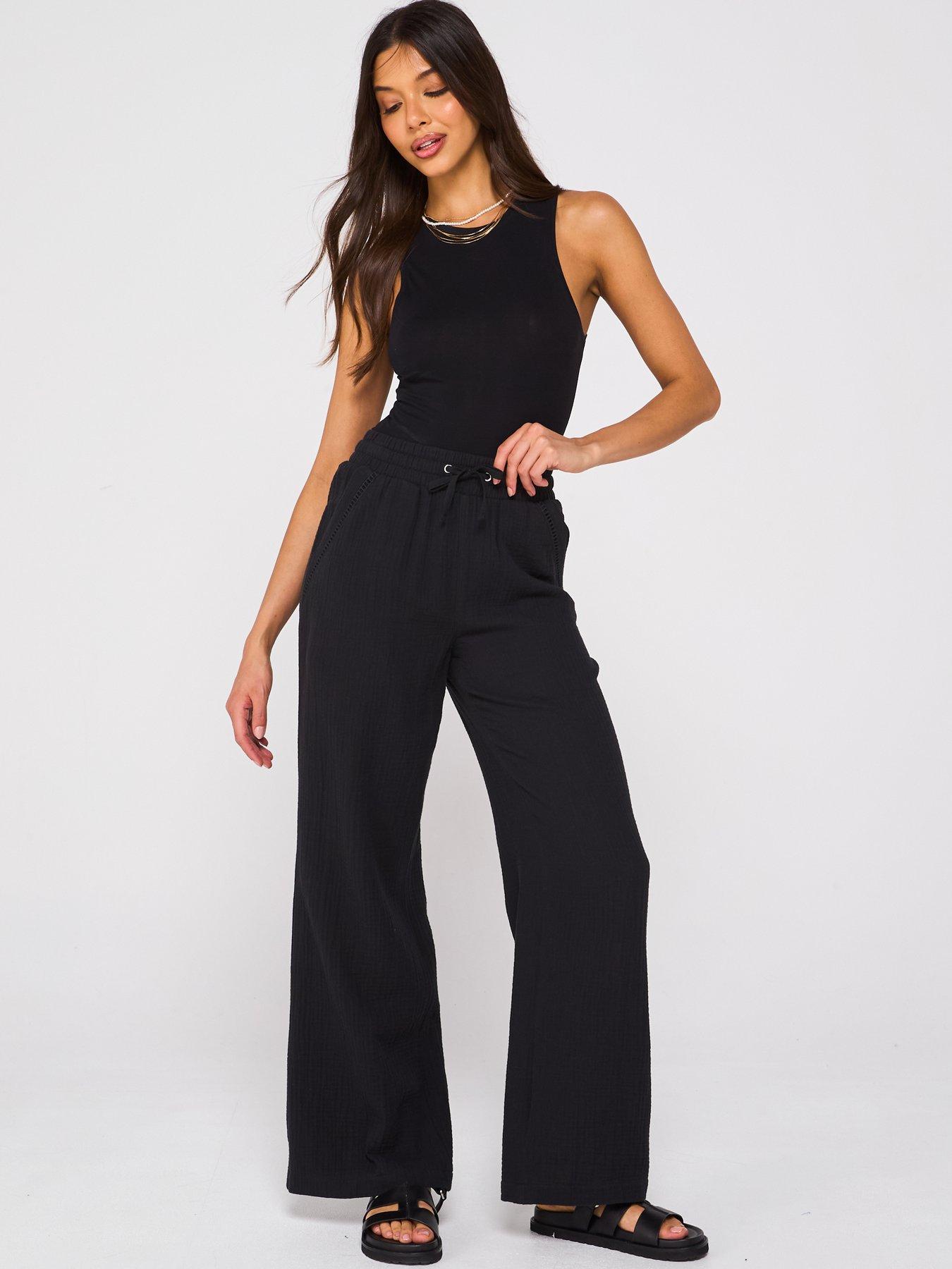  image of v-by-very-crinkle-wide-leg-trousers-black