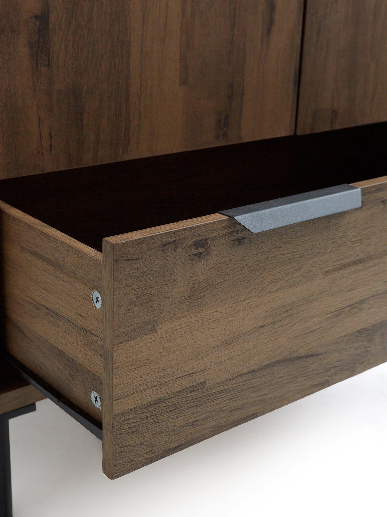  image of very-home-harlem-2-door-1-drawer-wardrobe-mid-oak-effect-fscreg-certified