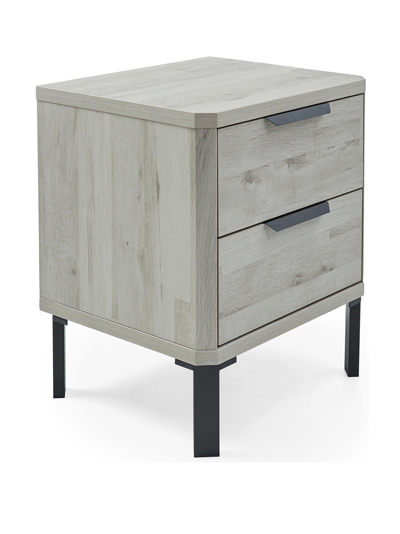  image of very-home-harlem-2-drawer-bedside-chest-grey-oak-fscreg-certified
