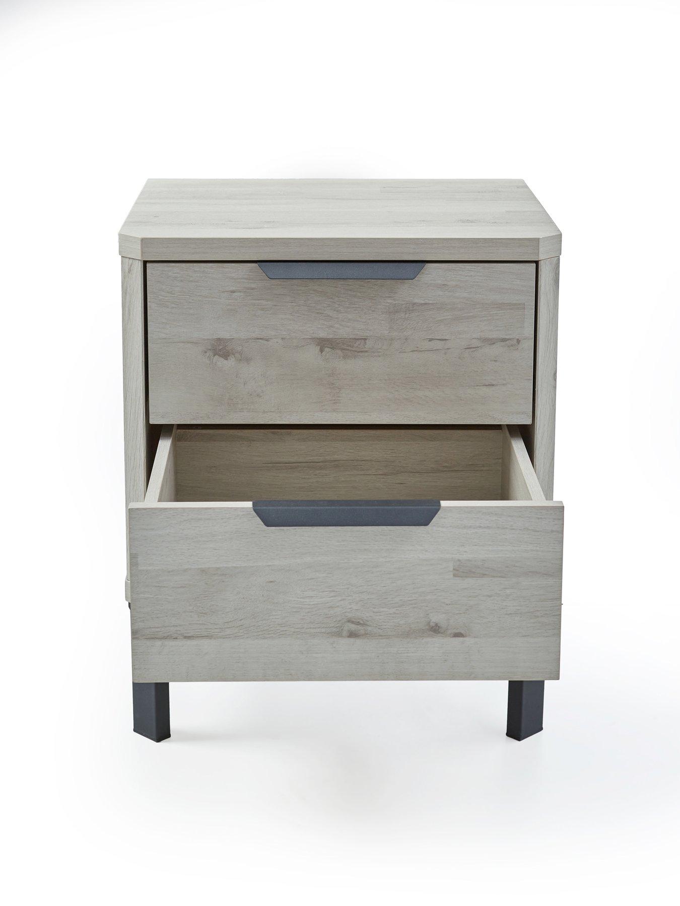  image of very-home-harlem-2-drawer-bedside-chest-grey-oak-fscreg-certified