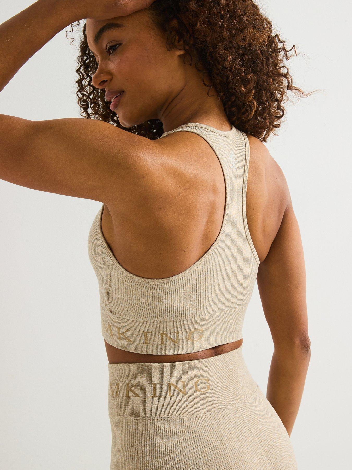  image of gym-king-womens-formation-rib-bra-beige