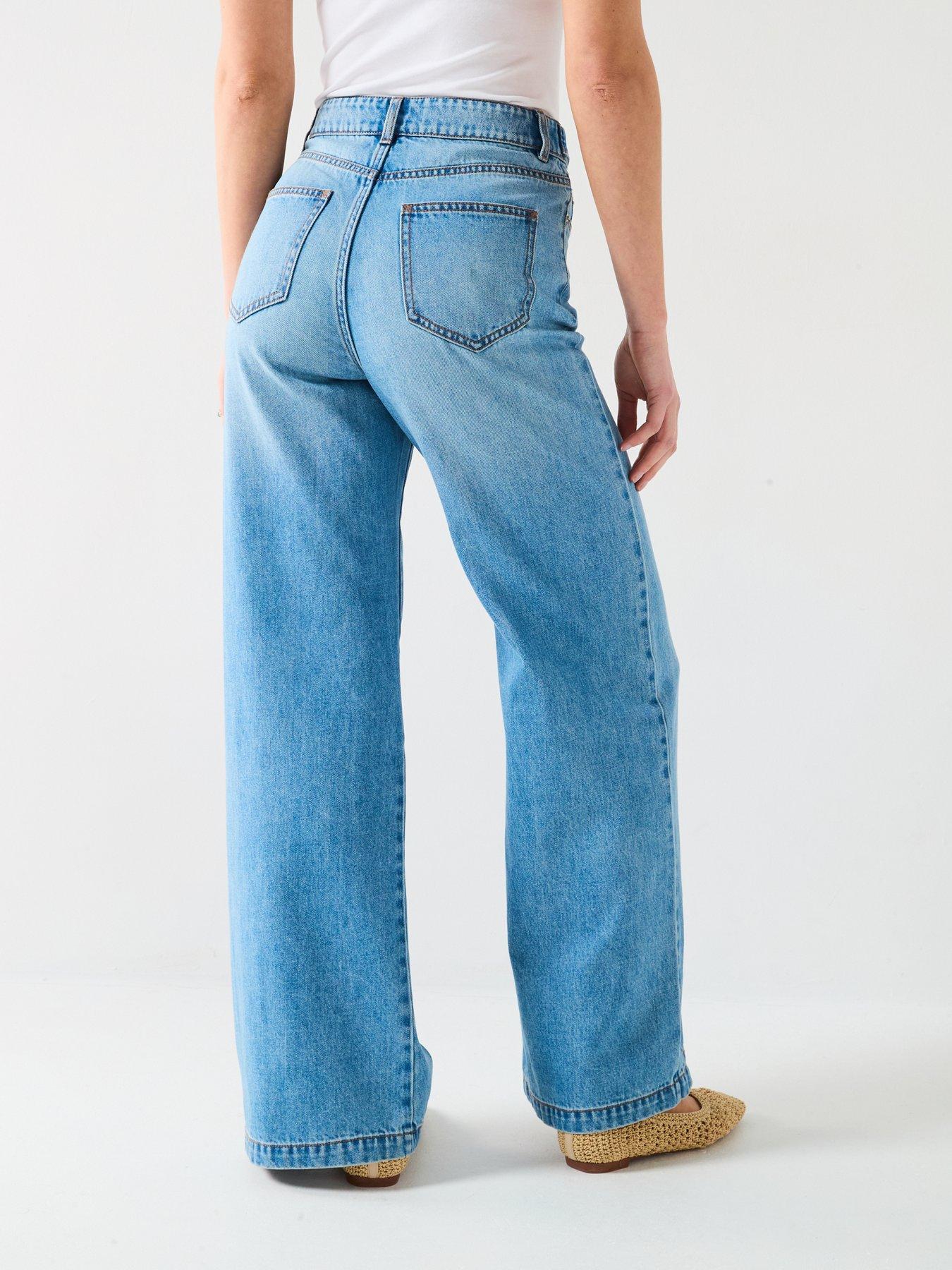  image of v-by-very-supersoft-wide-leg-jeans-mid-wash
