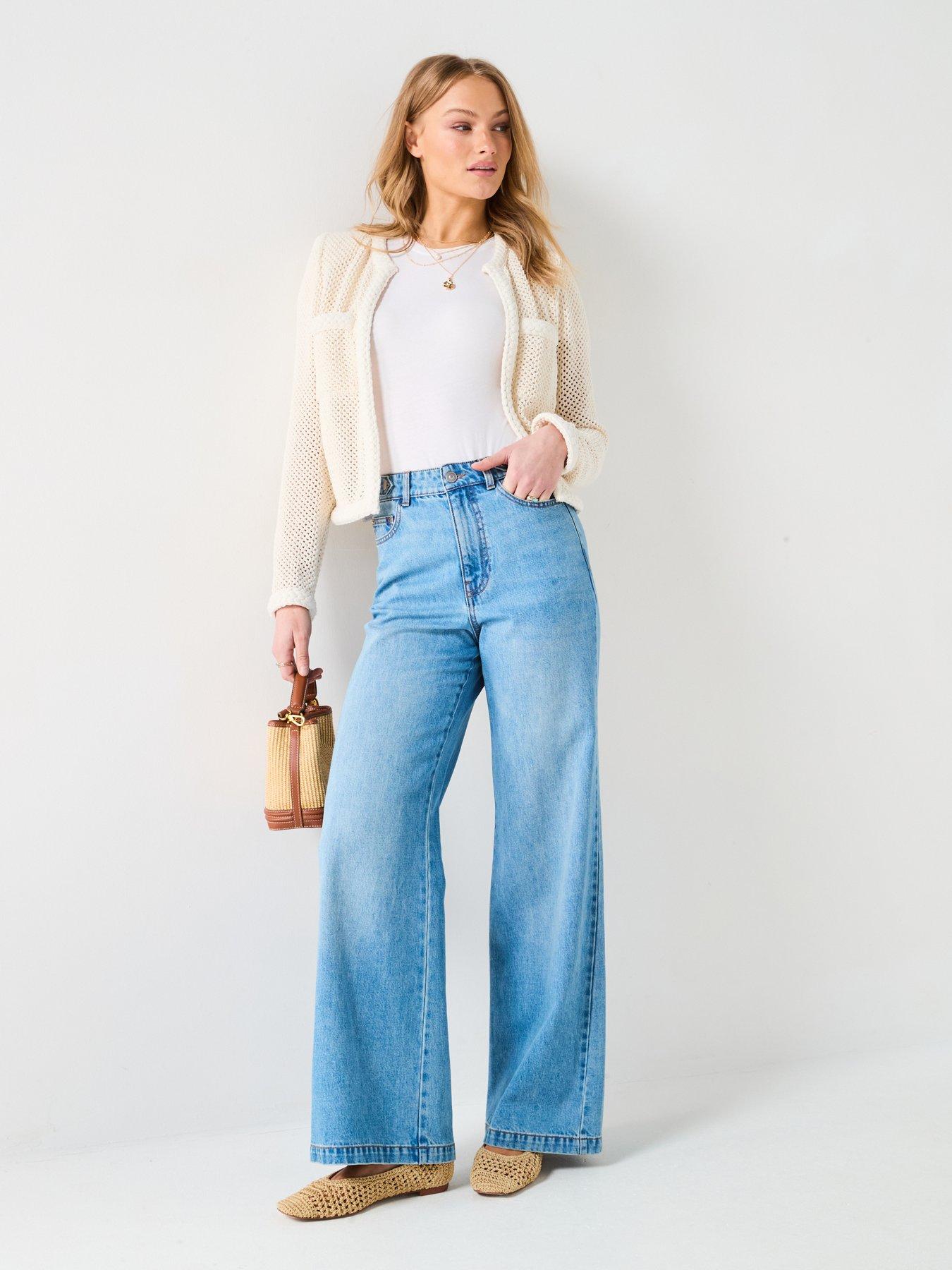  image of v-by-very-supersoft-wide-leg-jeans-mid-wash