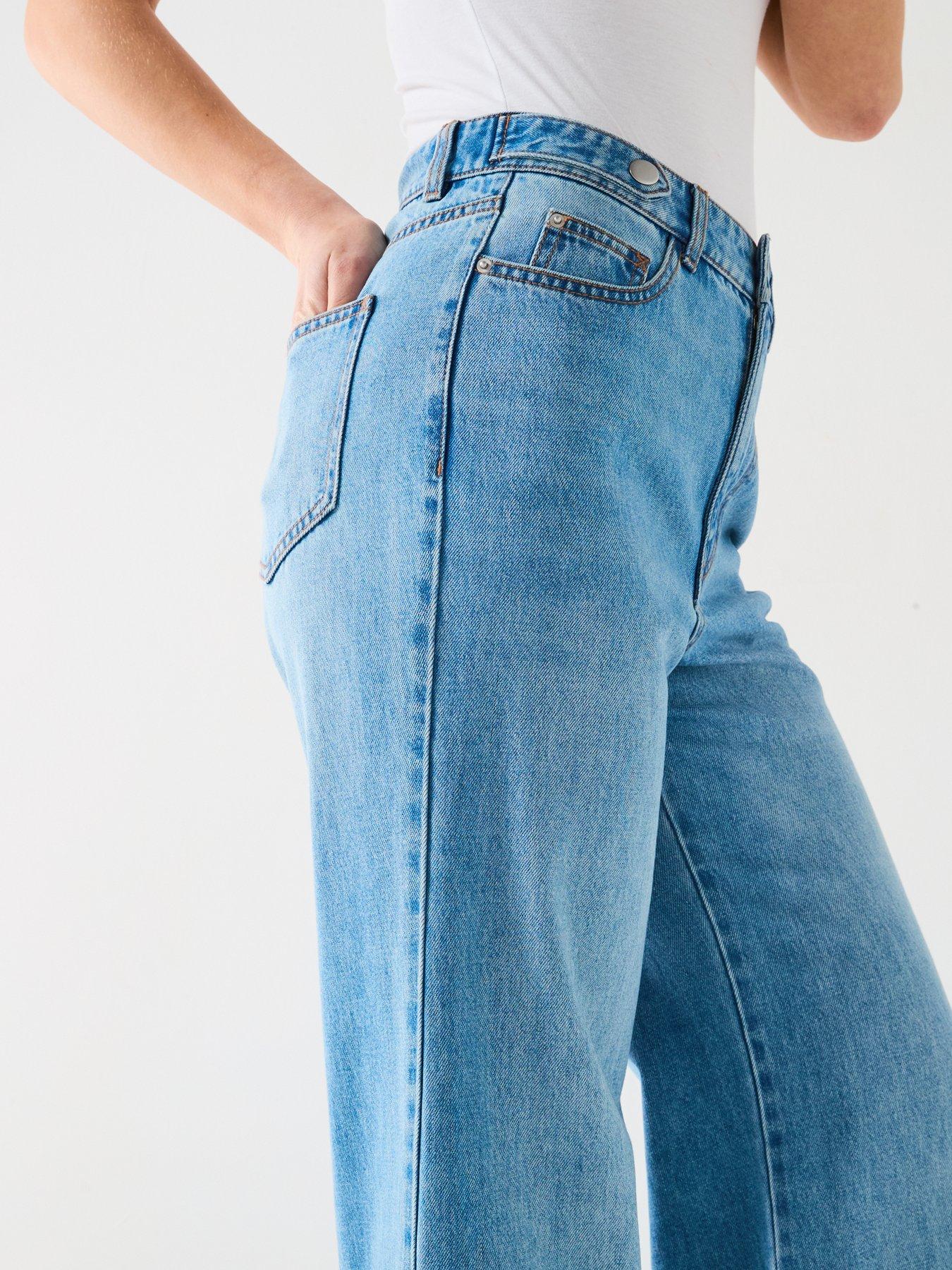  image of v-by-very-supersoft-wide-leg-jeans-mid-wash