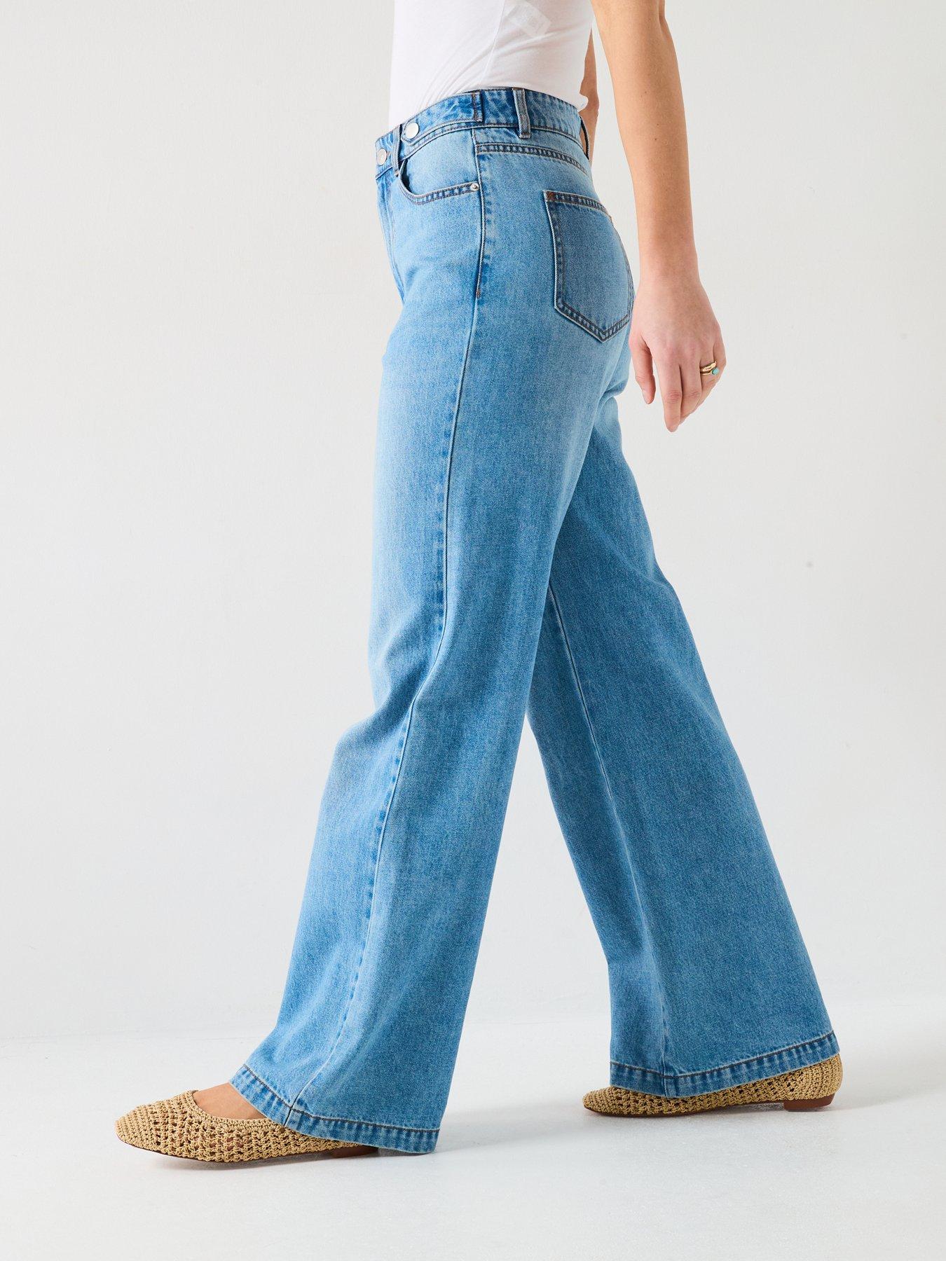  image of v-by-very-supersoft-wide-leg-jeans-mid-wash