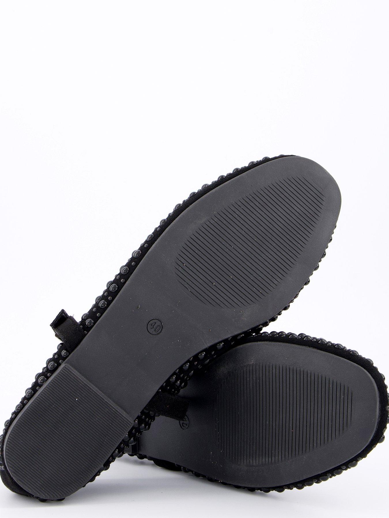  image of v-by-very-mesh-ballerina-pump-with-pearls-black