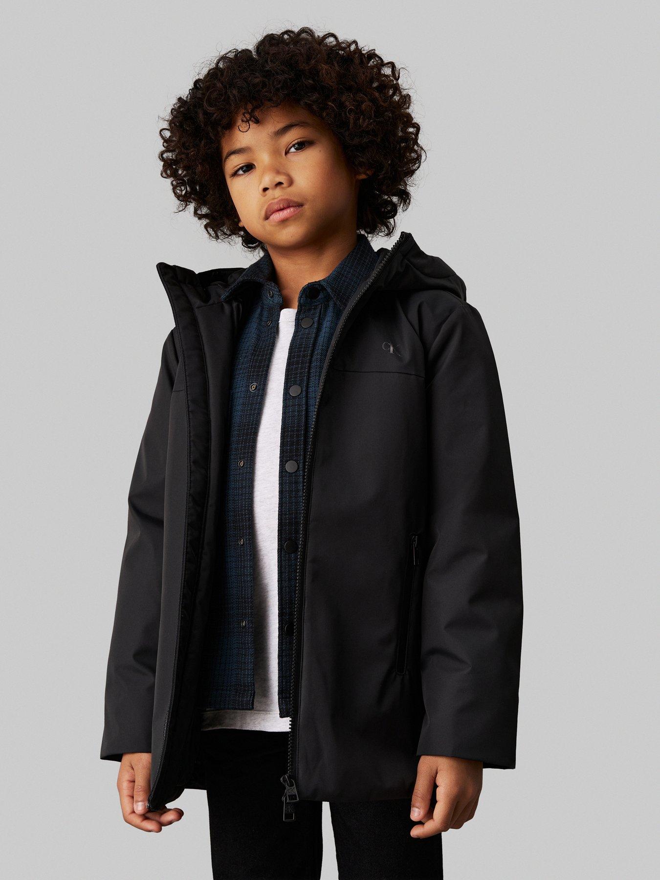 undefined Boys Nylon Technical Hooded Jacket - Black