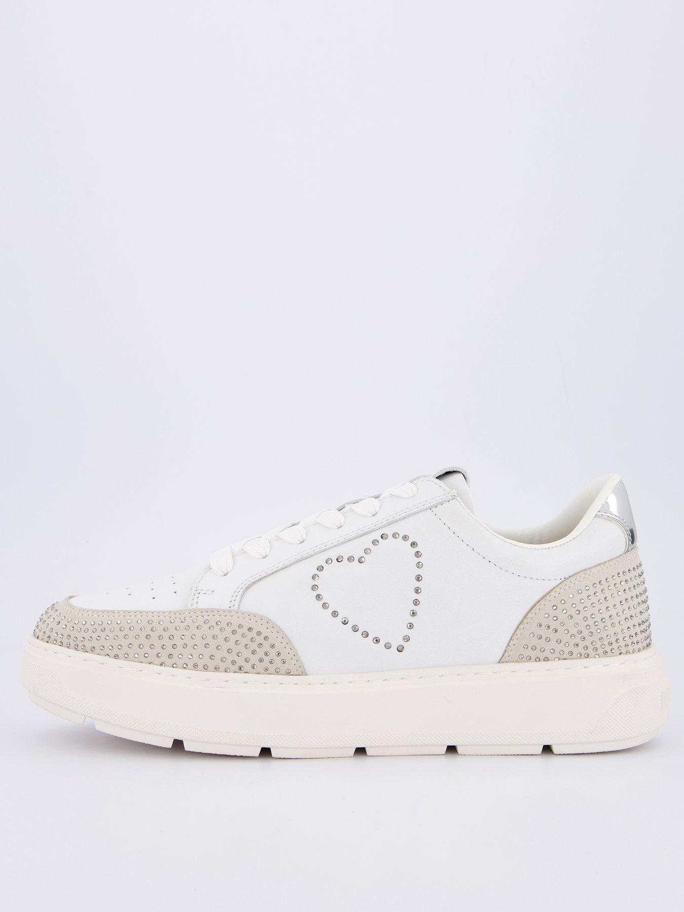LOVE MOSCHINO Chunky Glitter Heart Trainers - White