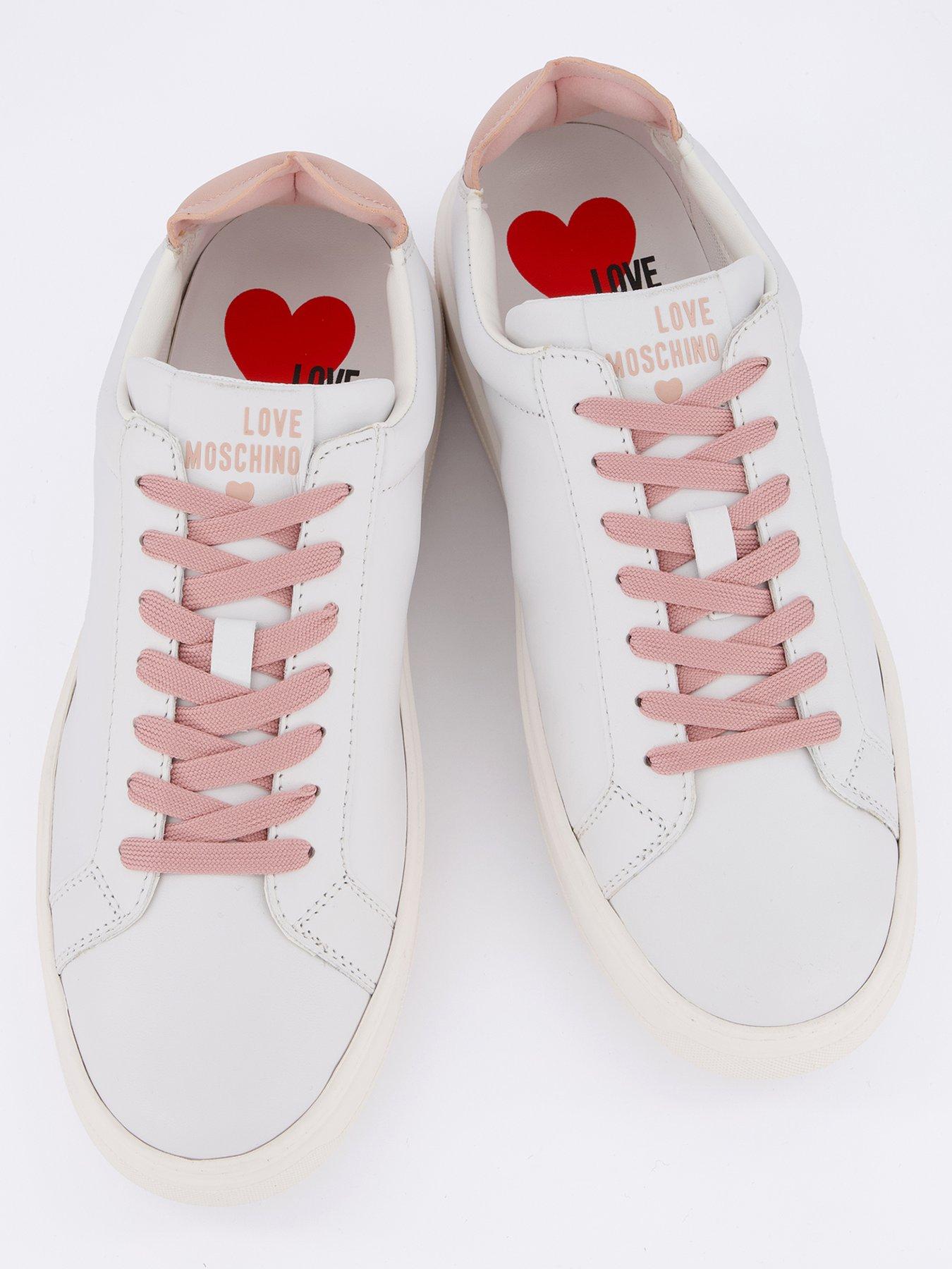  image of love-moschino-chunky-glitter-heart-trainers-white