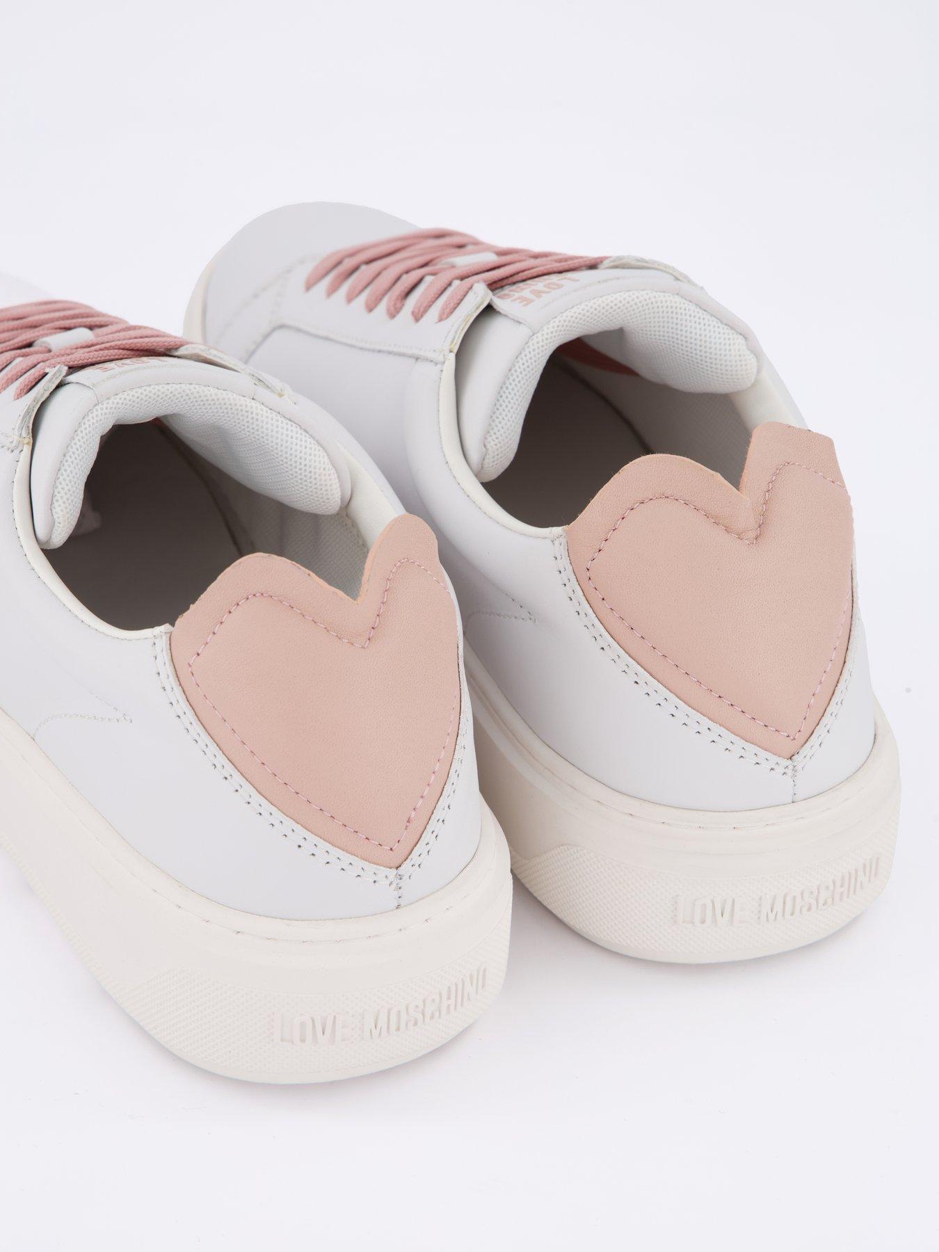  image of love-moschino-chunky-glitter-heart-trainers-white