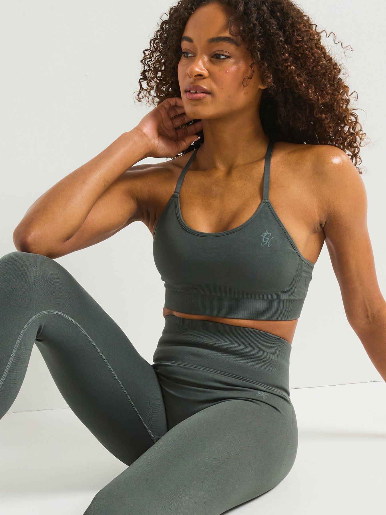  image of gym-king-womens-scultp-seamless-bra-green