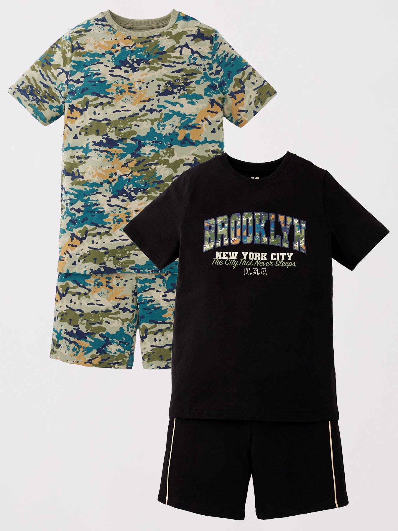 v-by-very-boys-2-pack-brooklyn-camo-shortie-pyjama-set-multi