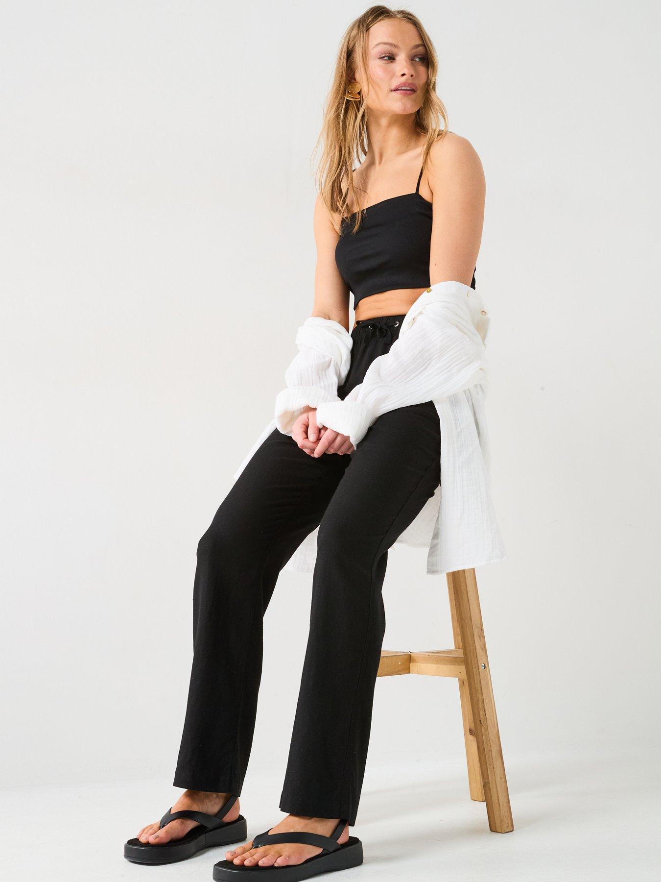 Image 6 of 6 of Everyday Linen Blend Trousers - Black