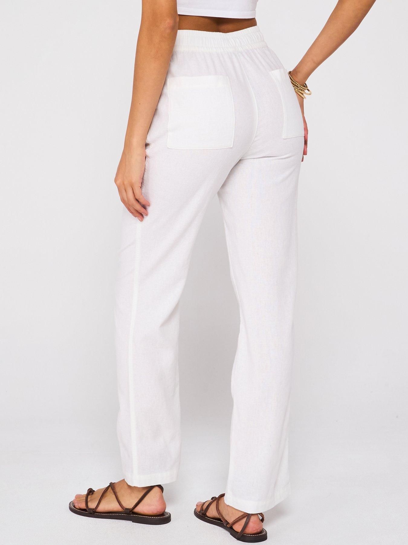 stillFront image of everyday-linen-blend-trousers-white