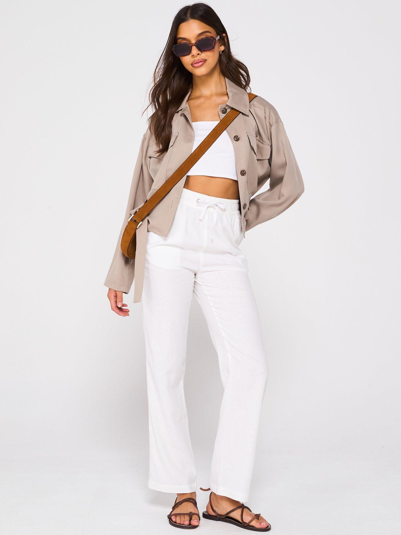  image of everyday-linen-blend-trousers-white