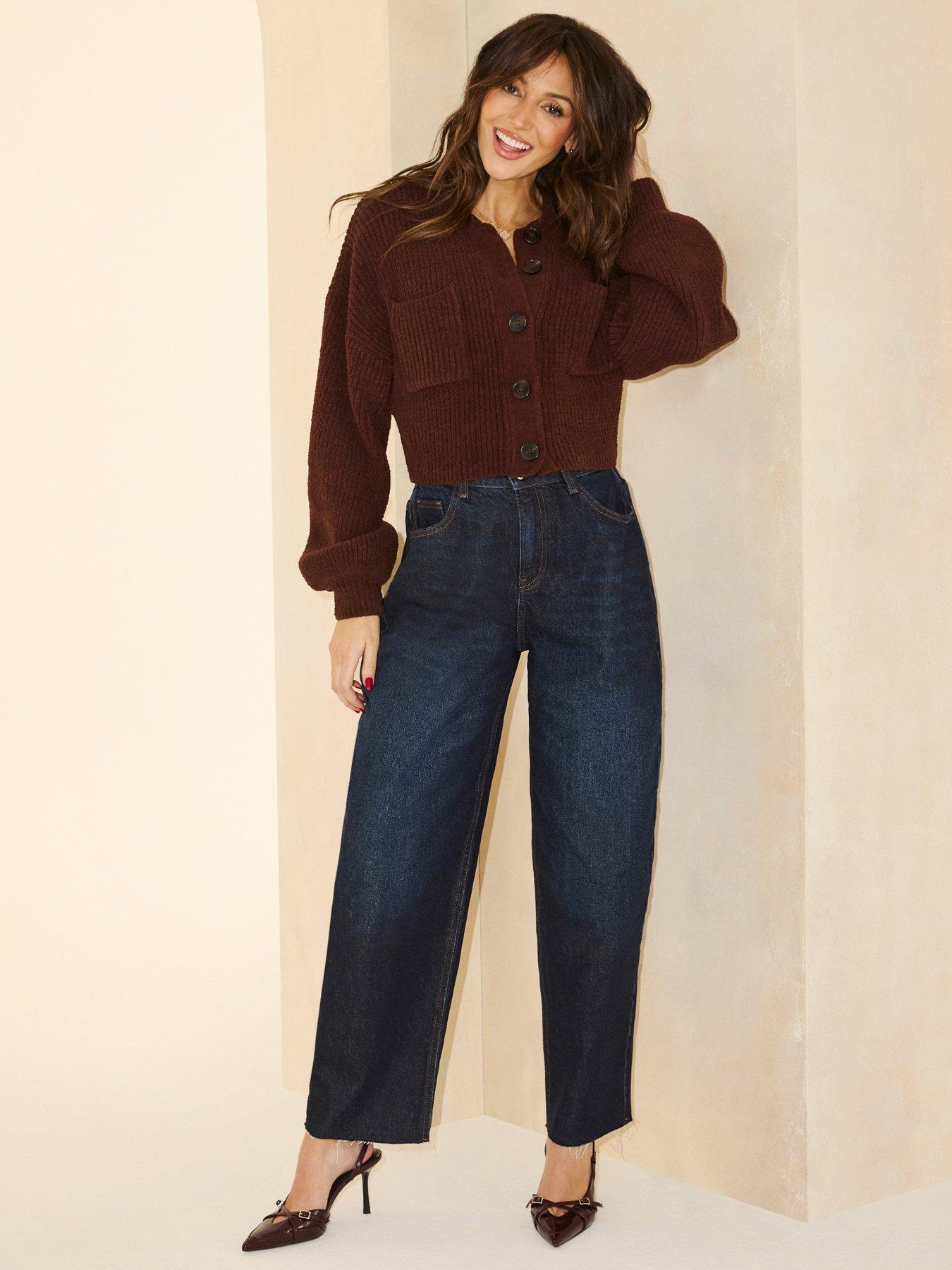 Image 1 of 3 of Michelle Keegan Barrel Jean - Dark Wash
