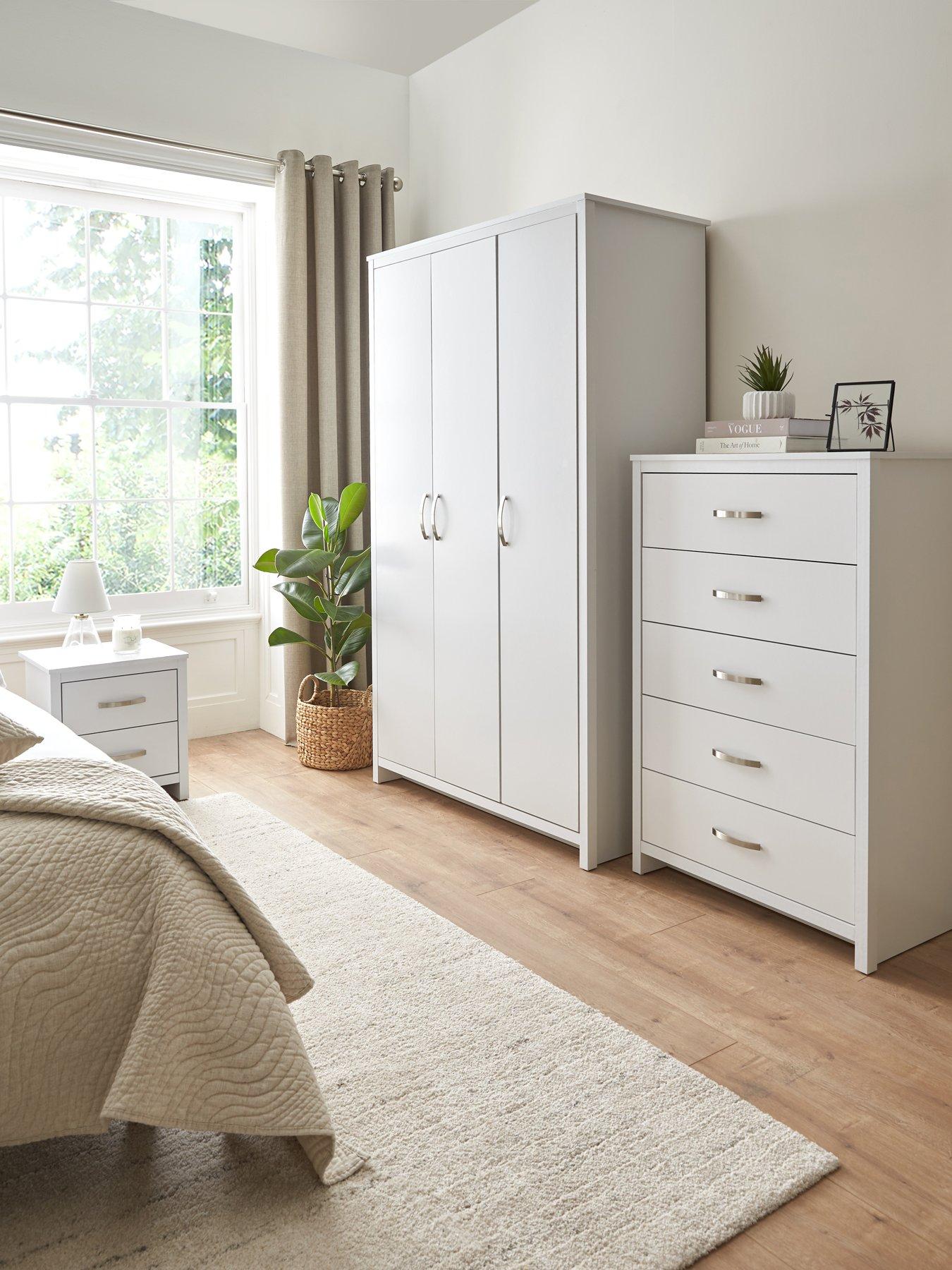 Very Home Ely 3 Piece Package - 3 Door Wardrobe, 5 Drawer Chest and 2 ...
