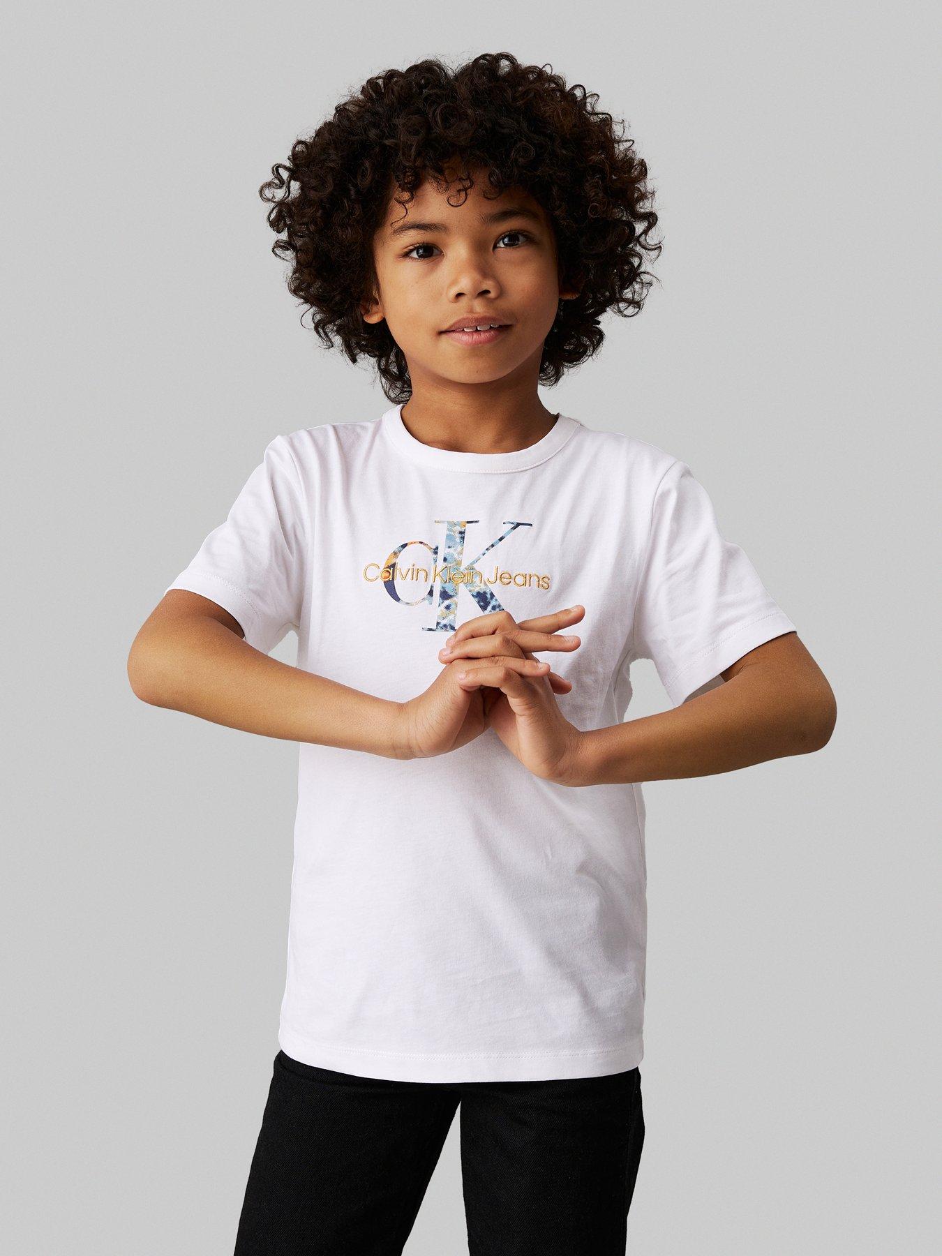 undefined Boys Filled-In Photo Mono Short Sleeve T-Shirt - White
