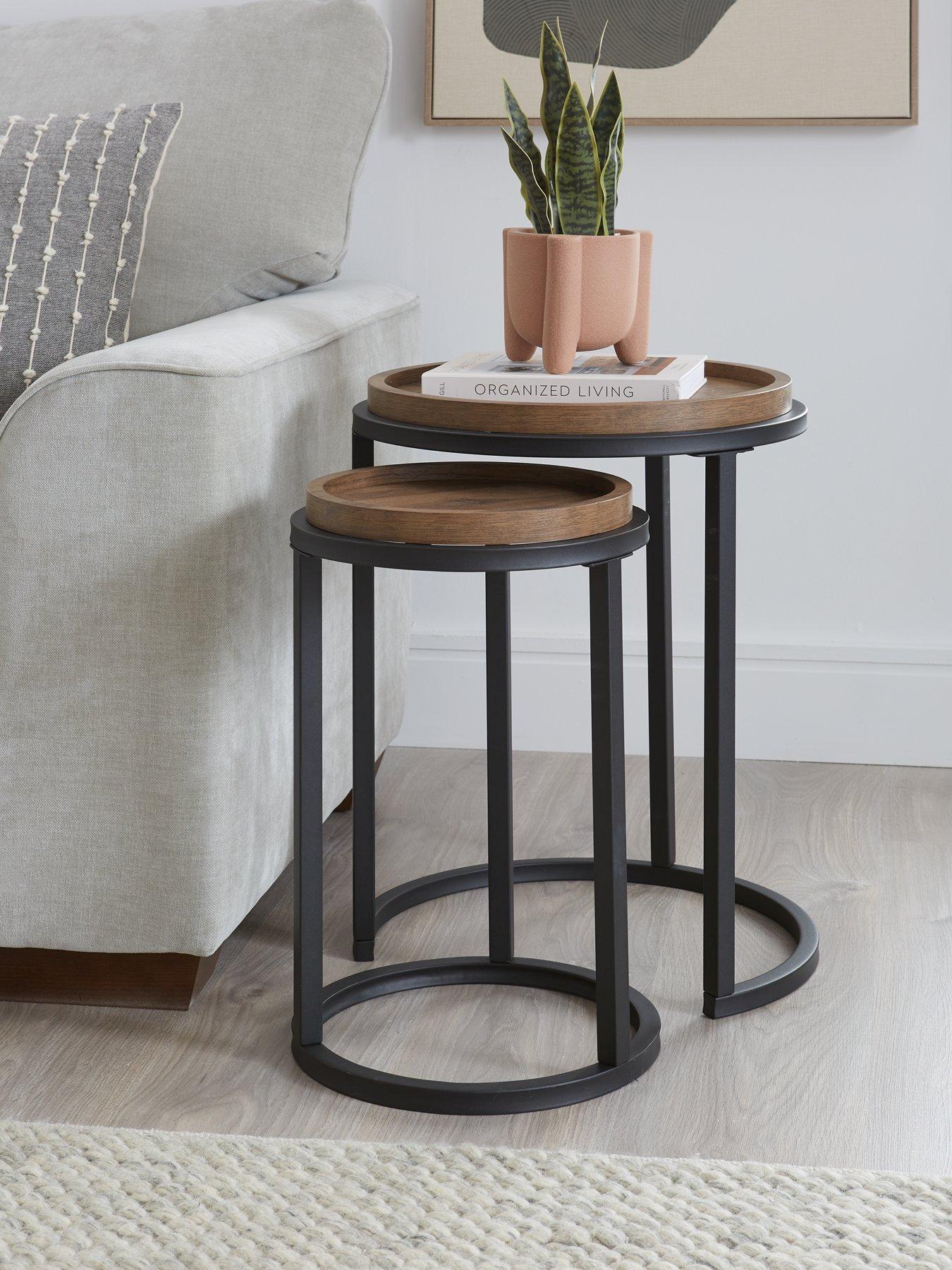 The Very Collection Harlem Round Nest of 2 Tables - Mid Oak - FSC® Certified