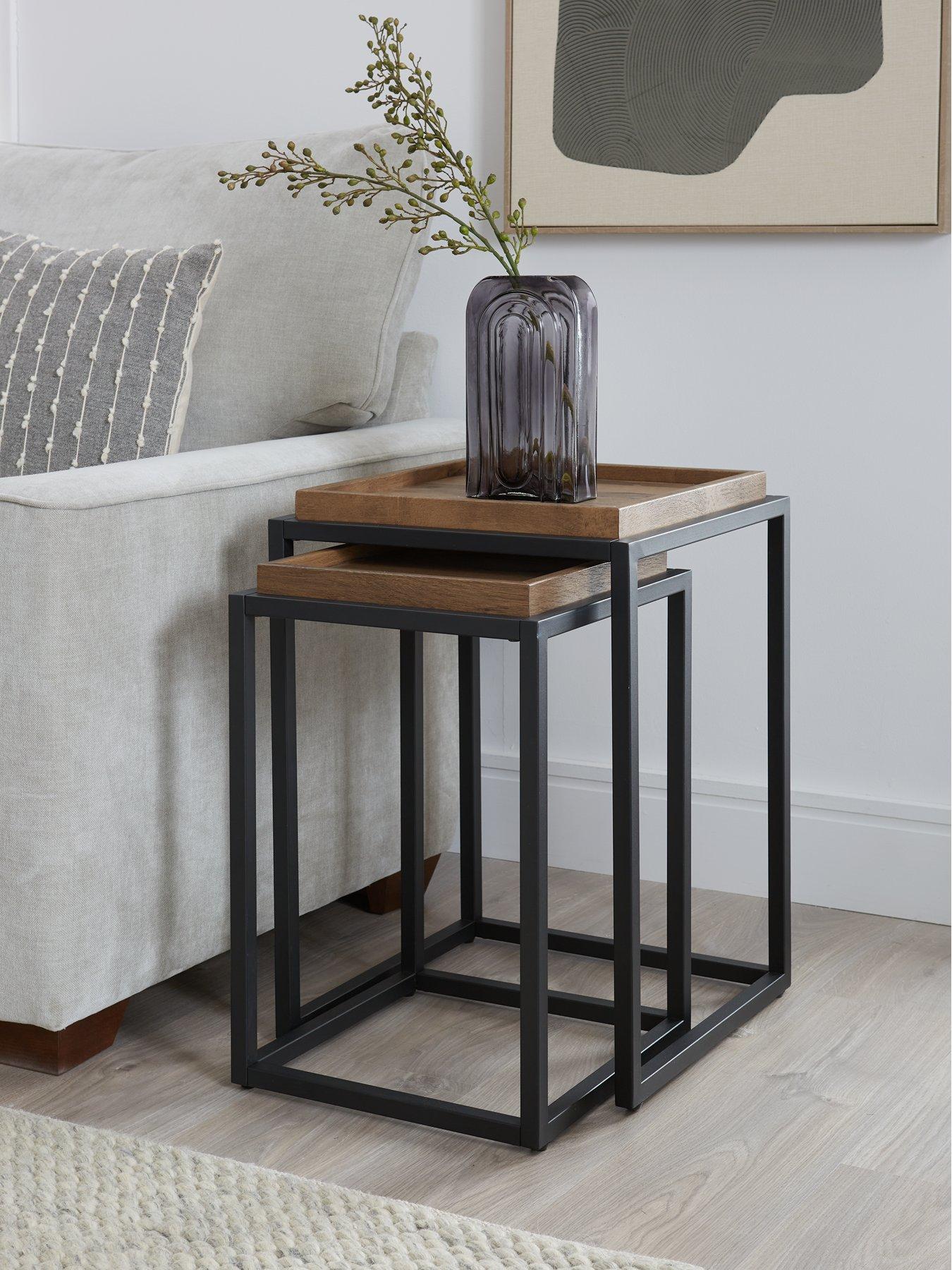 image of very-home-harlem-square-nest-of-2nbsptables-mid-oaknbsp-nbspfscreg-certified