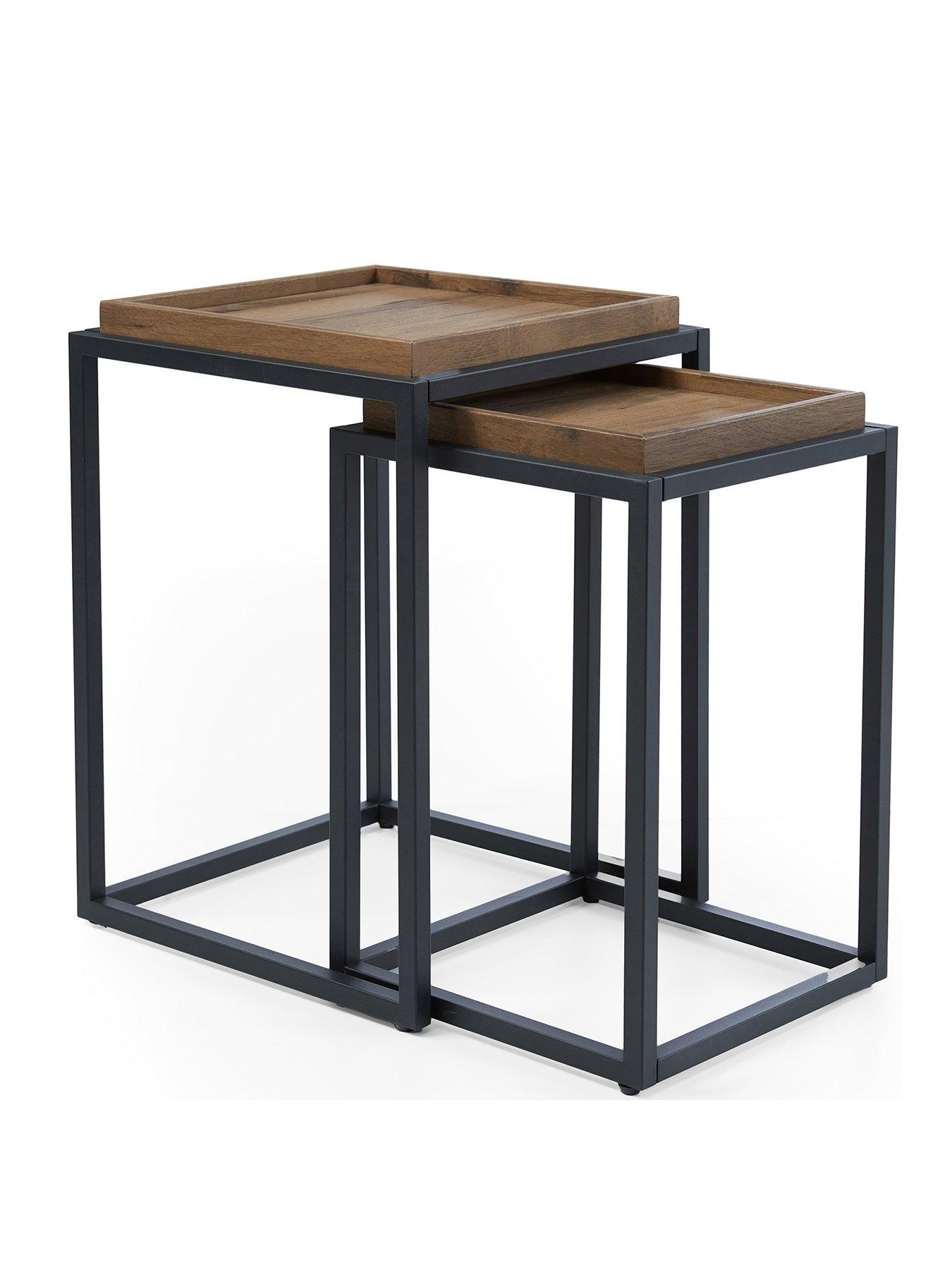 Image 2 of 7 of The Very Collection Harlem Square Nest of 2&nbsp;Tables - Mid Oak&nbsp;-&nbsp;FSC&reg; Certified