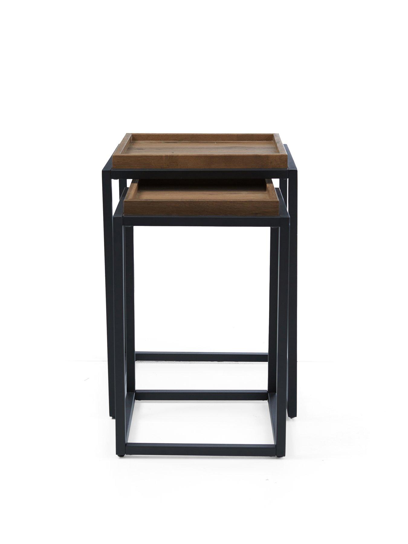 Image 4 of 7 of The Very Collection Harlem Square Nest of 2&nbsp;Tables - Mid Oak&nbsp;-&nbsp;FSC&reg; Certified