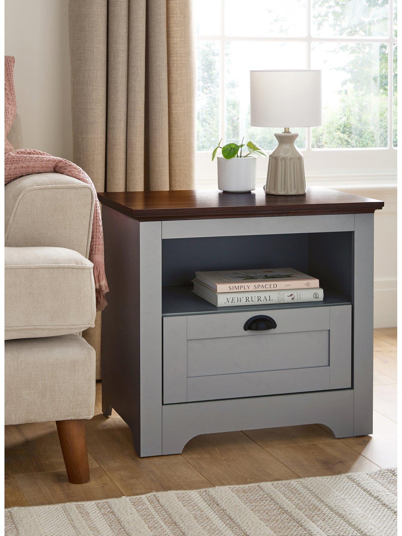 Very Home New Devon Lamp Table - Grey/Walnut - FSC Certified