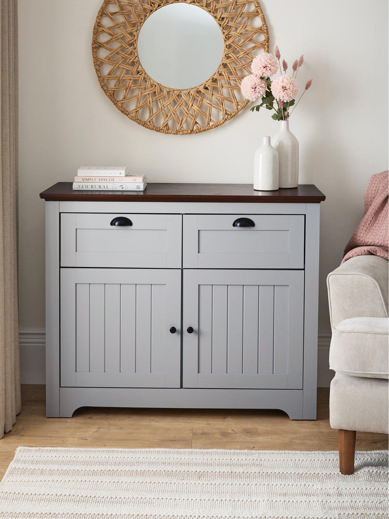 Very Home New Devon Compact Sideboard - Grey/Walnut - FSC Certified