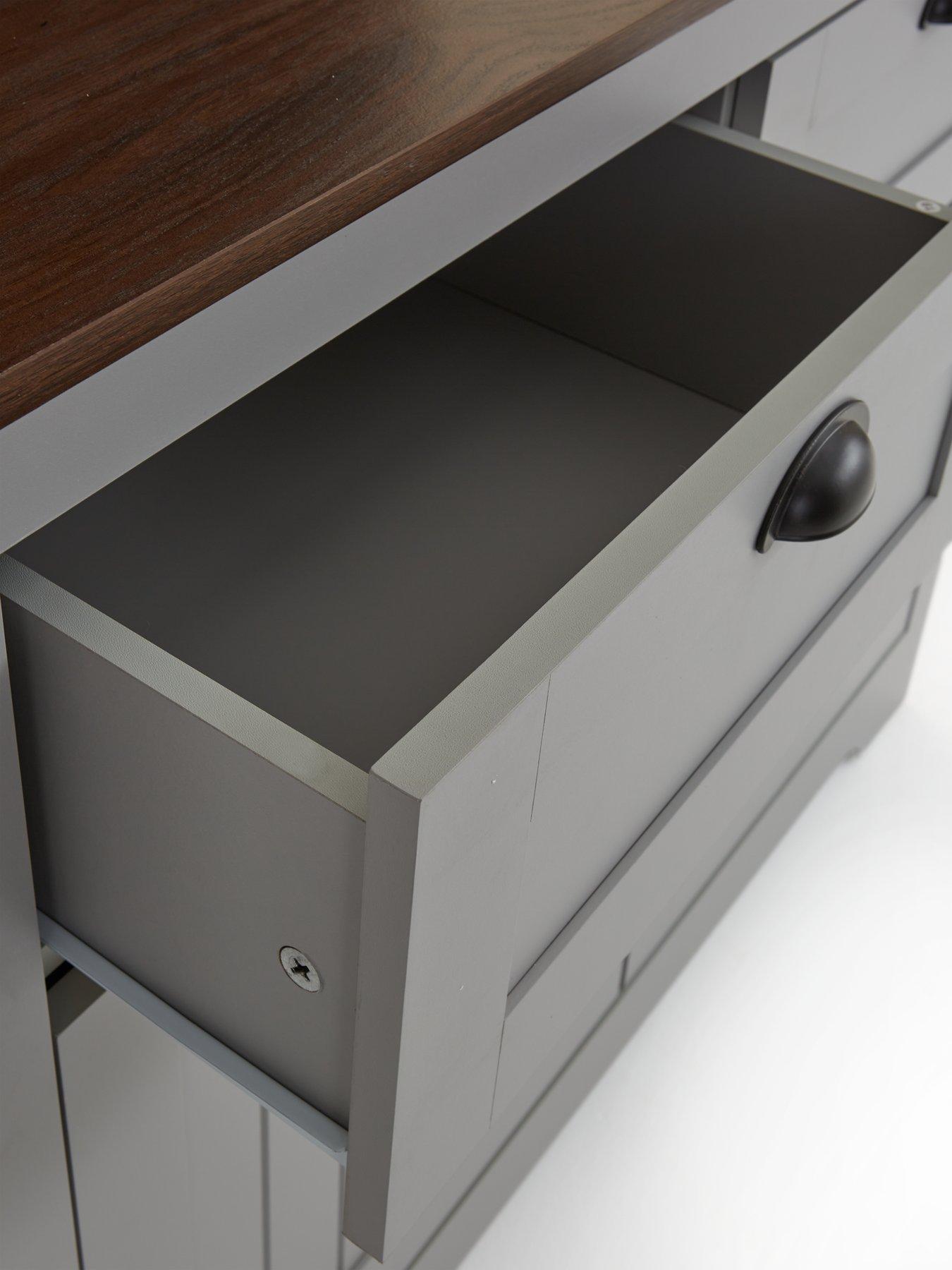 Image 5 of 7 of Very Home New Devon 3 Door, 3 Drawer&nbsp;Large Sideboard - Grey/Walnut&nbsp;- FSC Certified