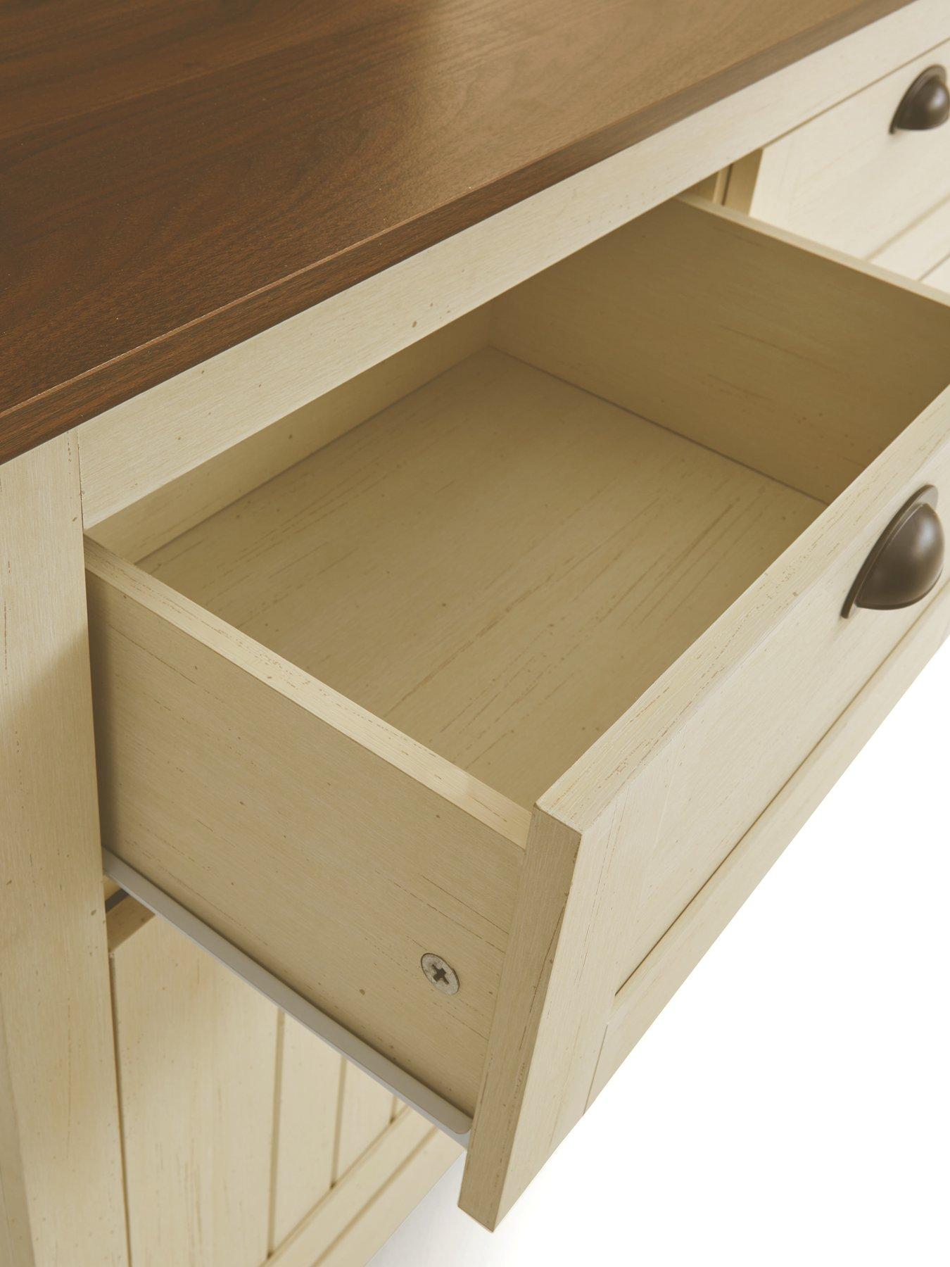 Image 5 of 7 of The Very Collection New Devon Compact Sideboard - Ivory/Walnut - FSC Certified